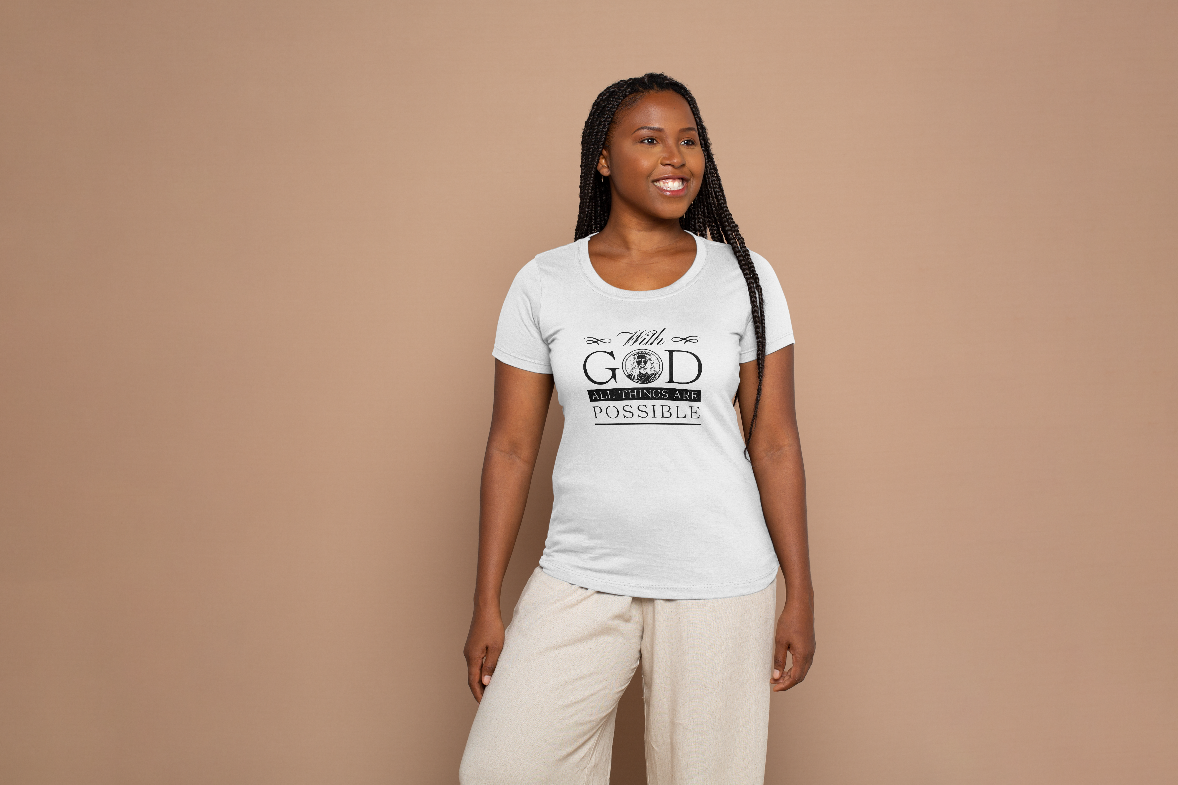 With God all Things are possible Damen Tshirt