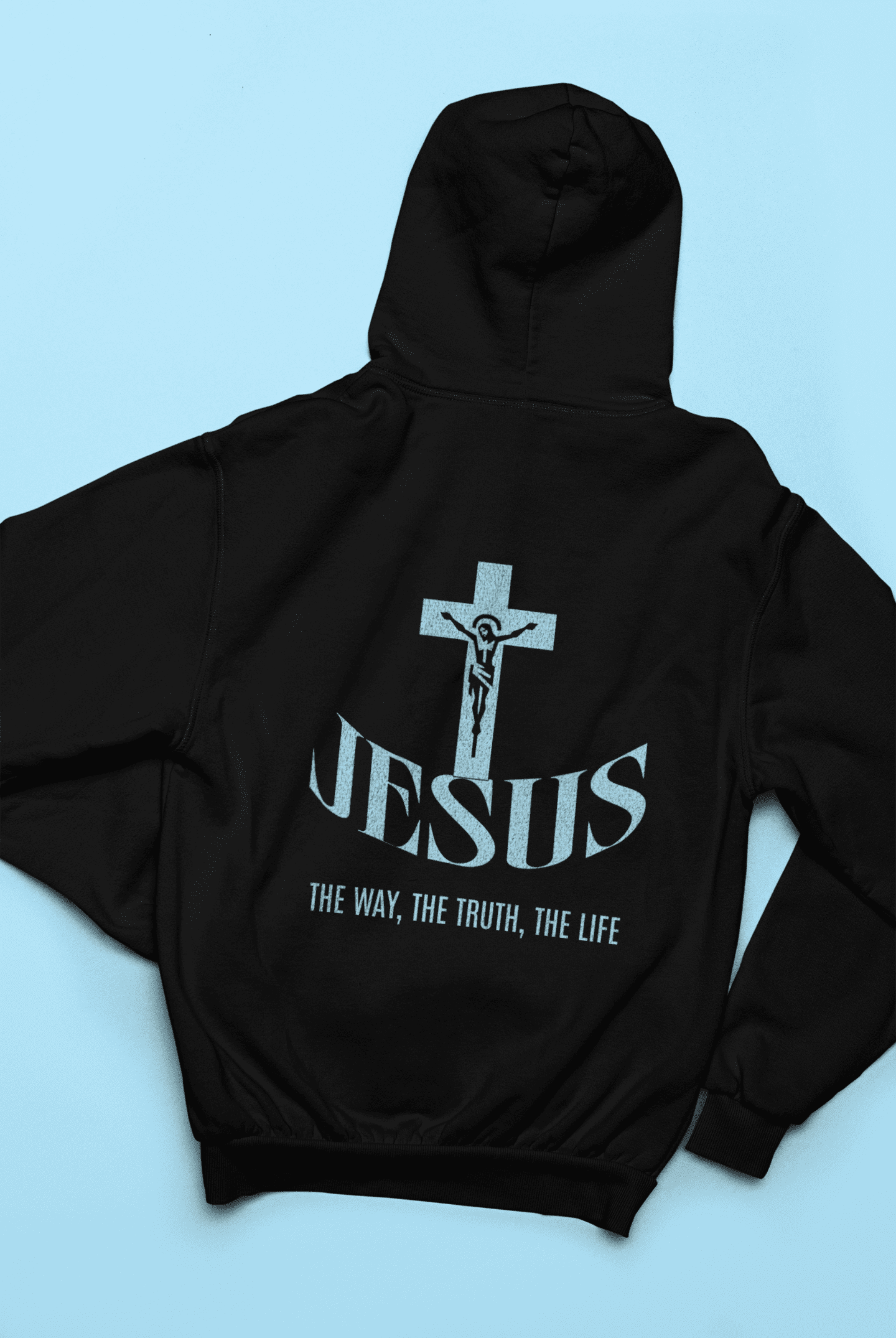Christlicher Damen Hoodie mit Rückenprint „Jesus the way, the trust, the life“