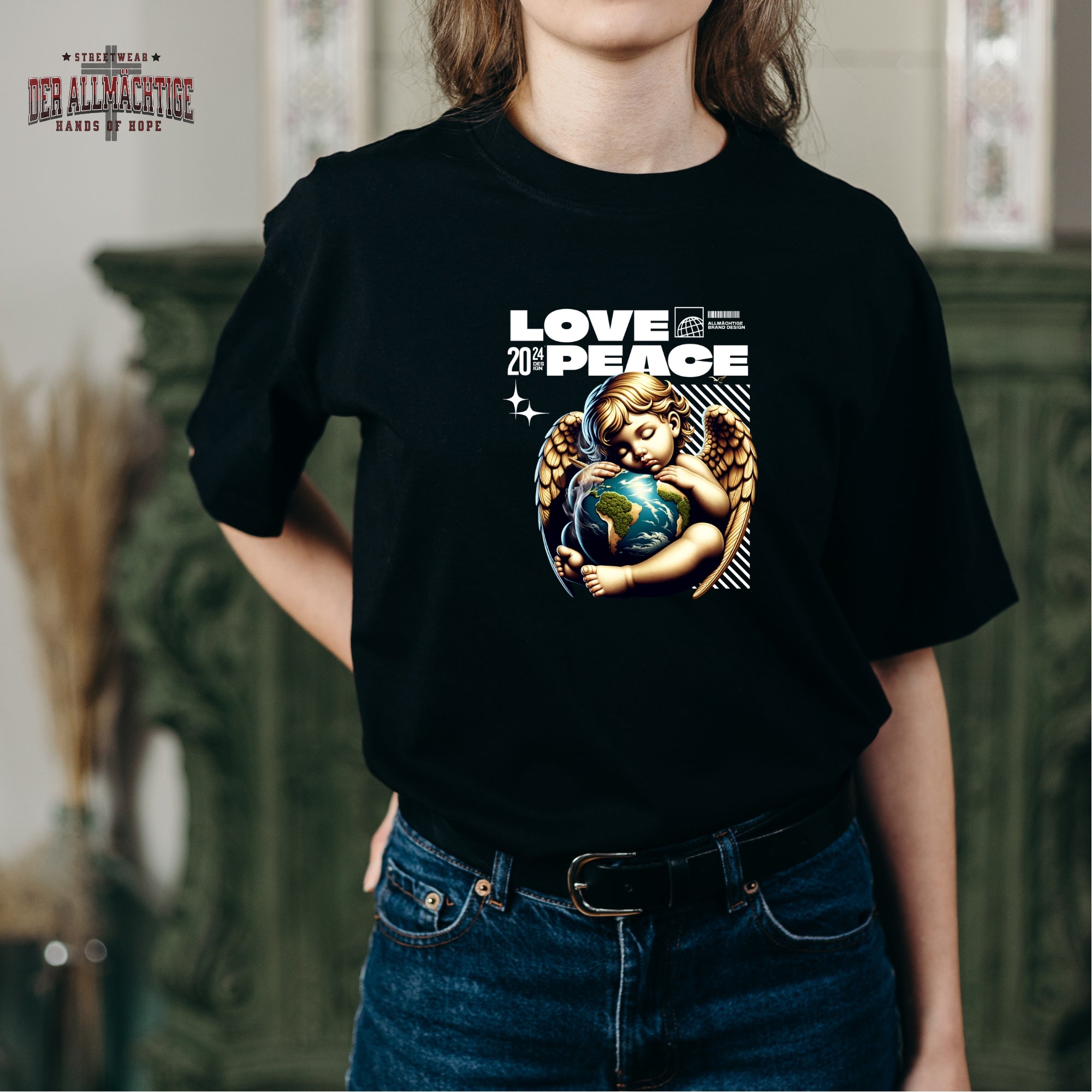 Peace & Love Damen Premium Tshirt