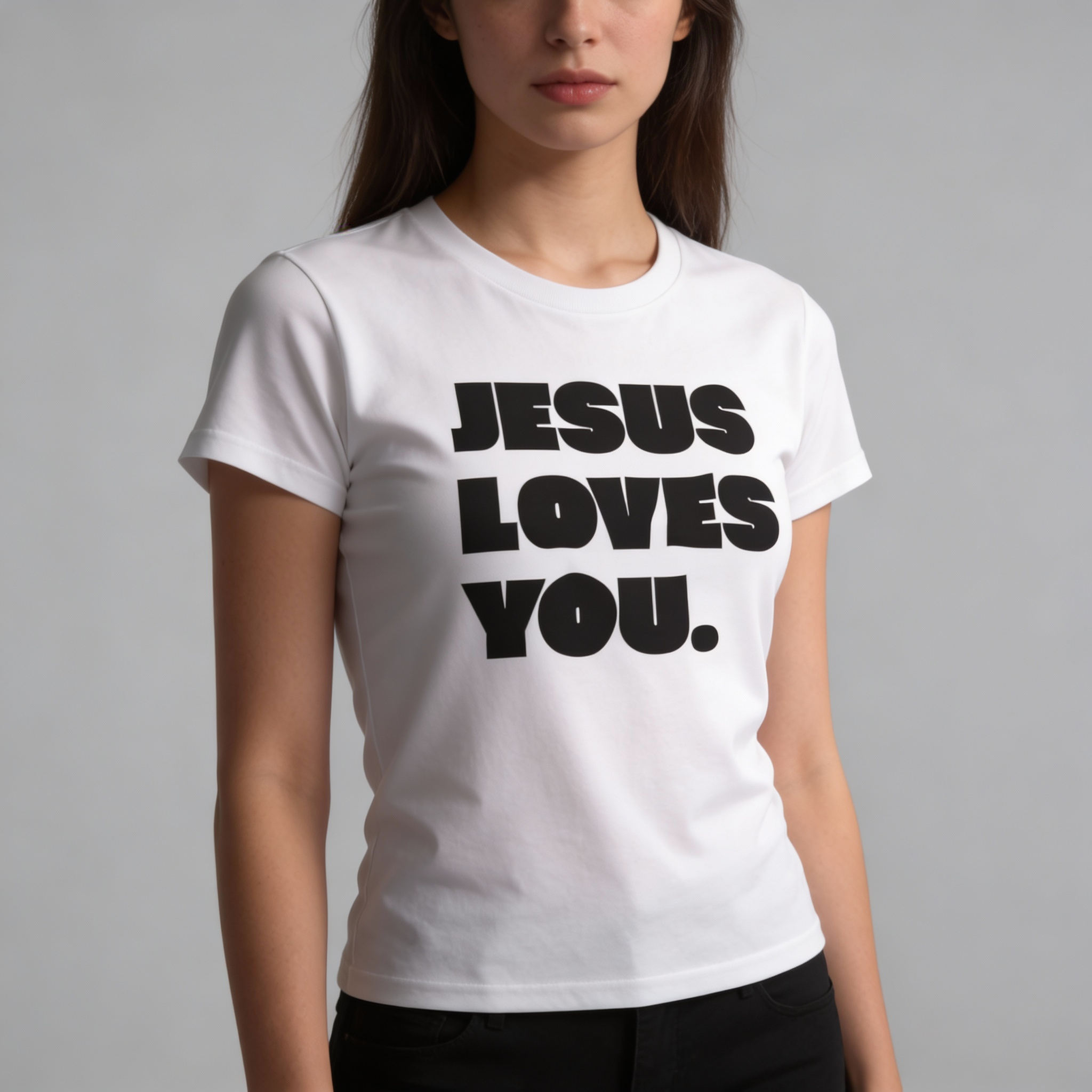 Christliches T-Shirt Damen „Jesus Loves You“ | Shirt mit Liebe & Glaube