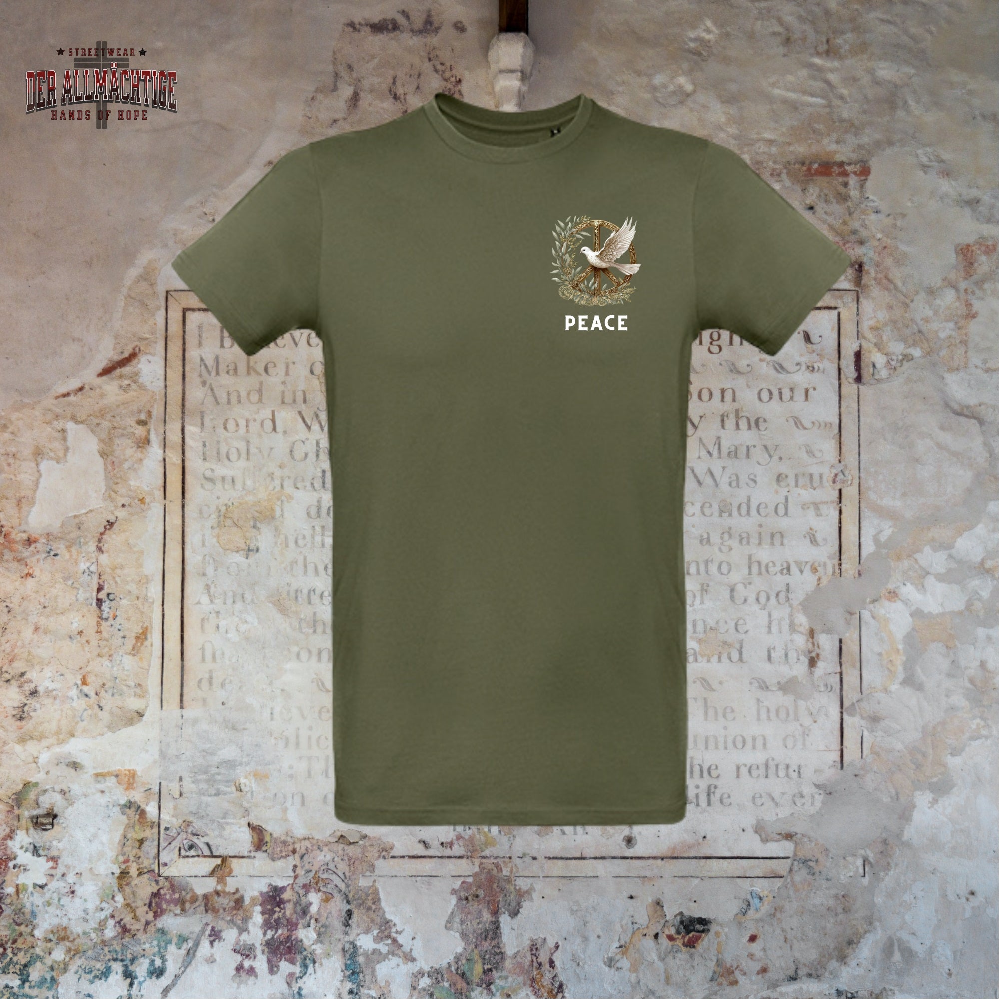 Peace Logo auf der Brust Herren Premium Tshirt