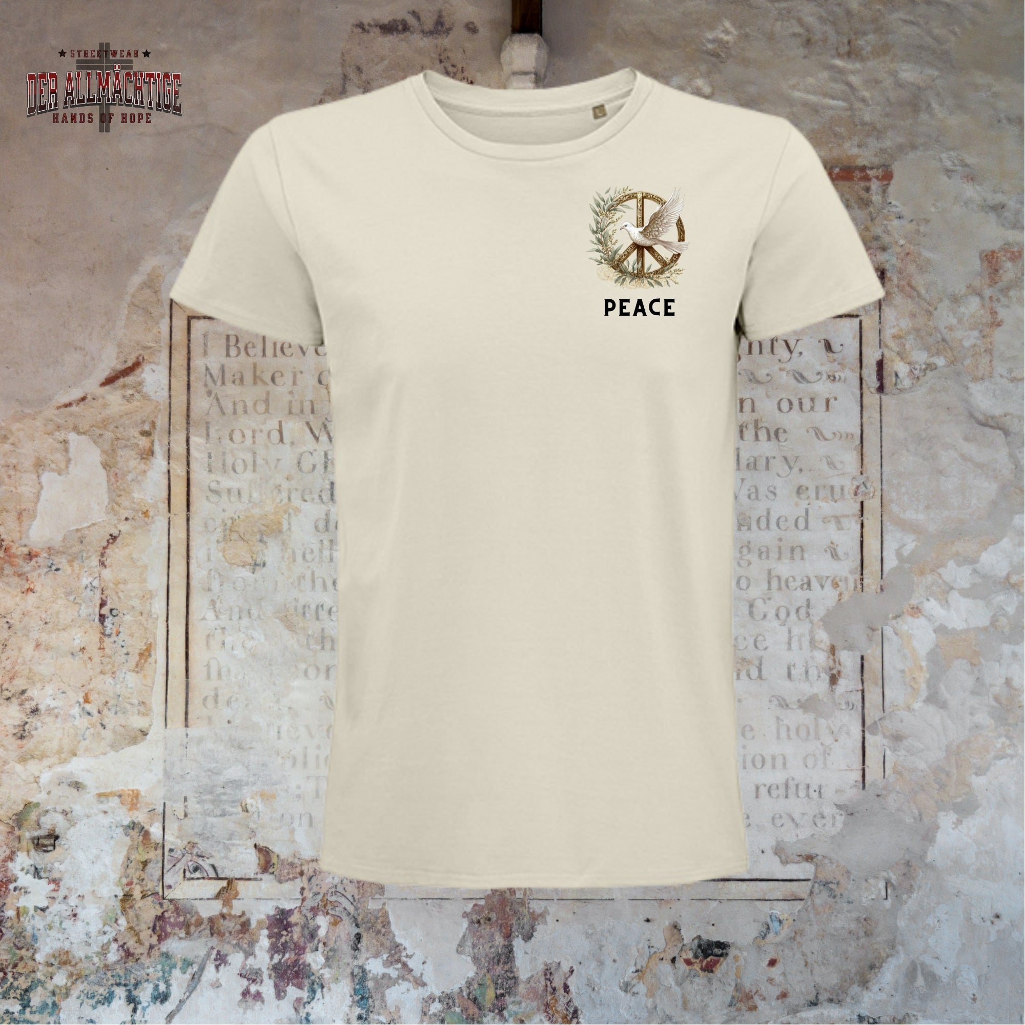 Peace Logo auf der Brust Herren Premium Tshirt