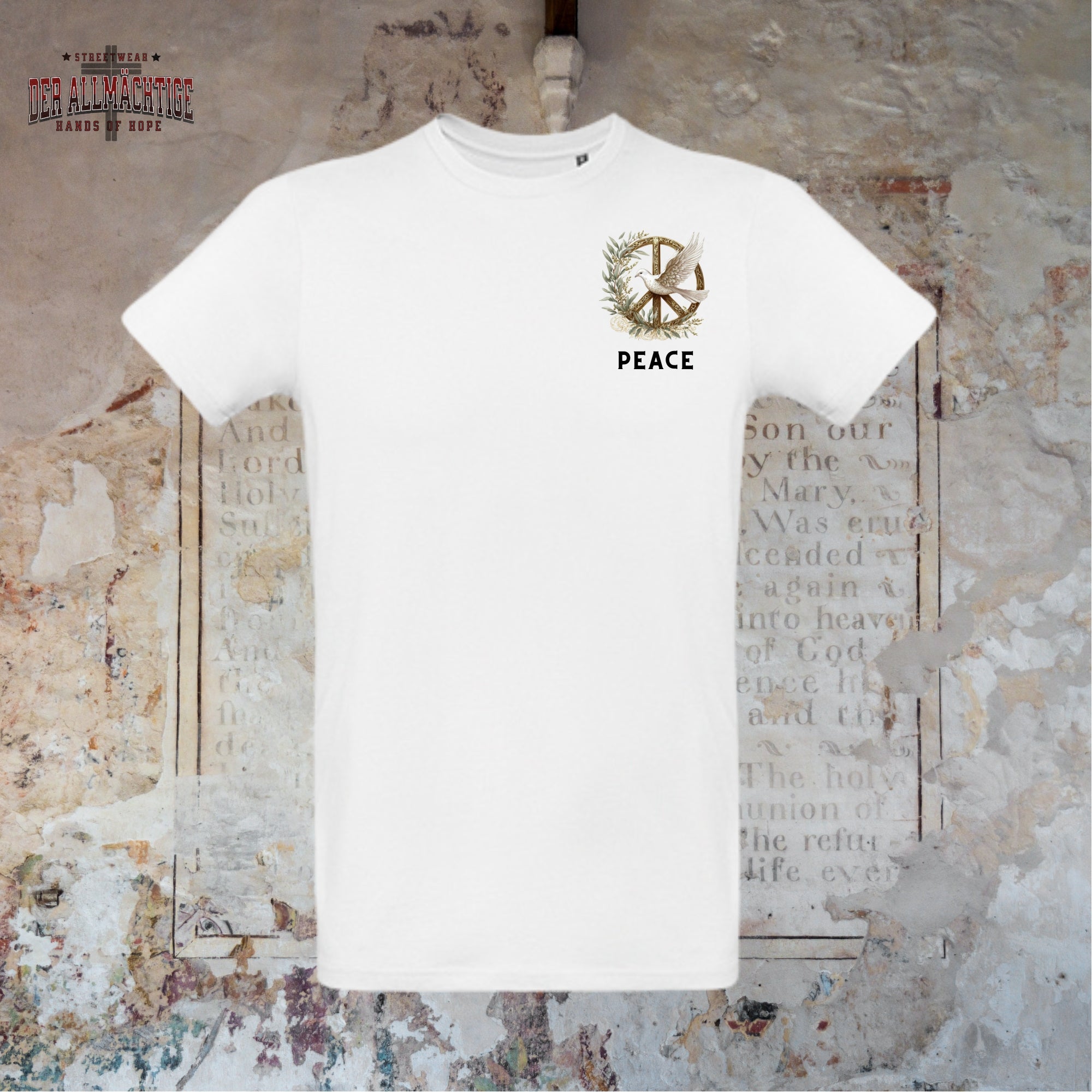 Peace Logo auf der Brust Herren Premium Tshirt