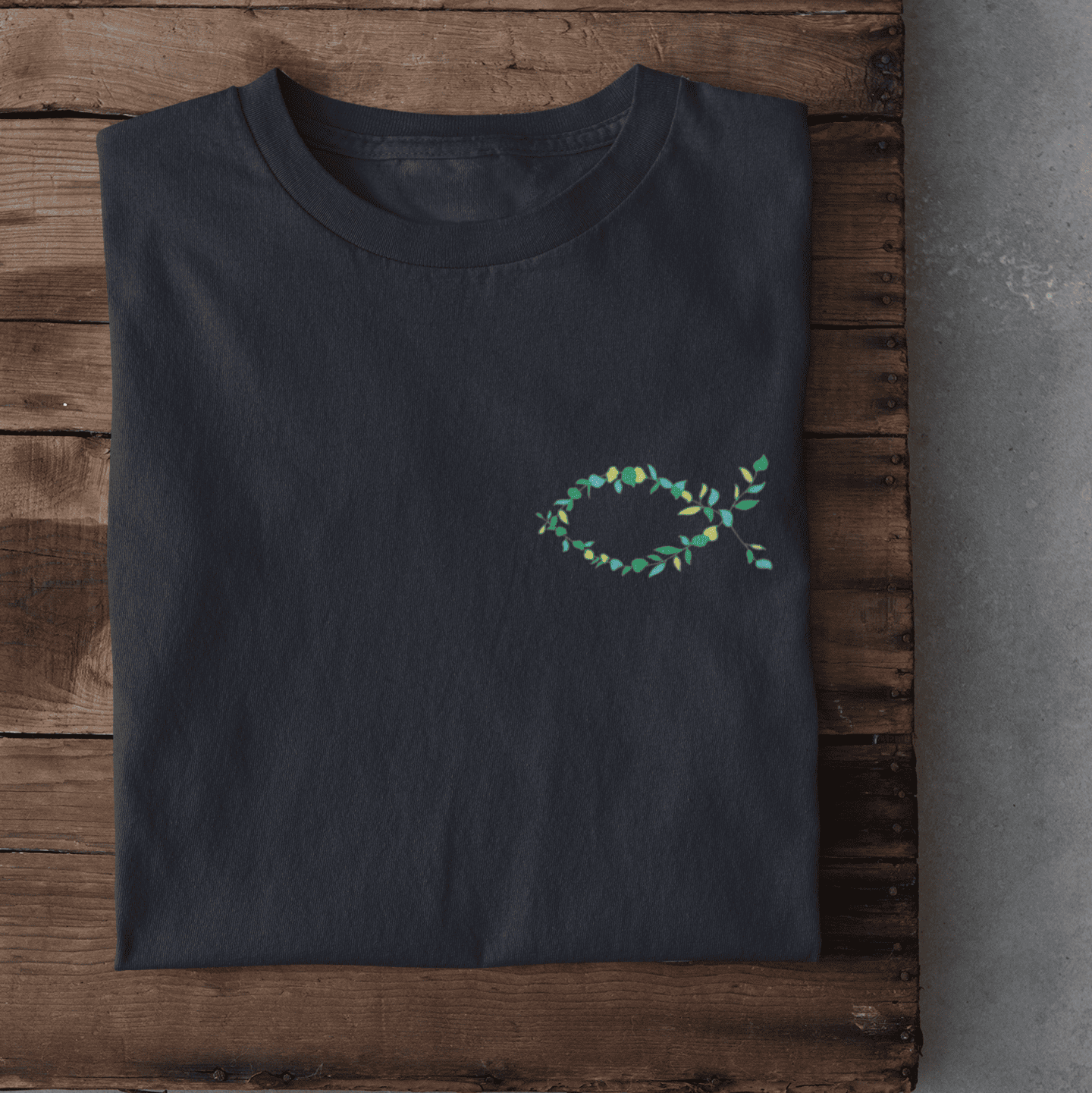 Eucharistischer Fisch Pflanzen -Herren Tshirt