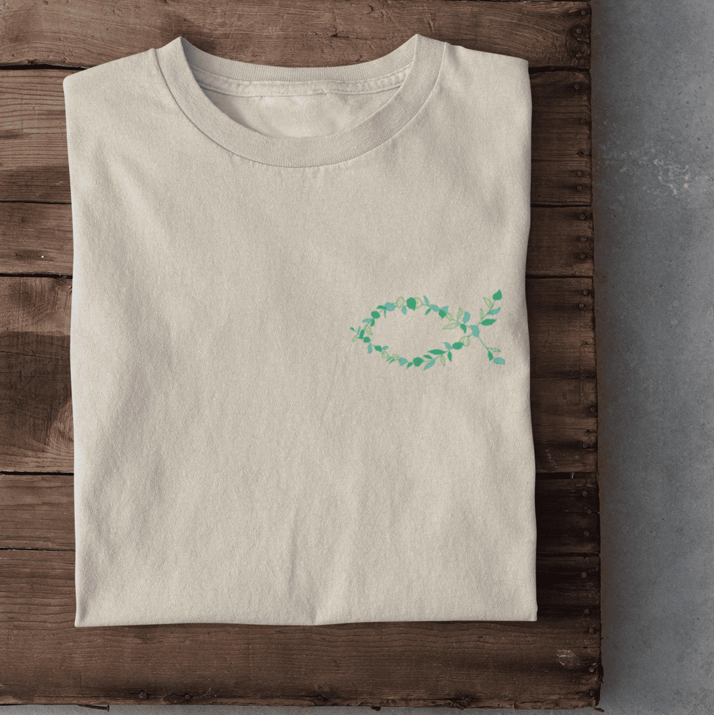 Eucharistischer Fisch Pflanzen -Herren Tshirt