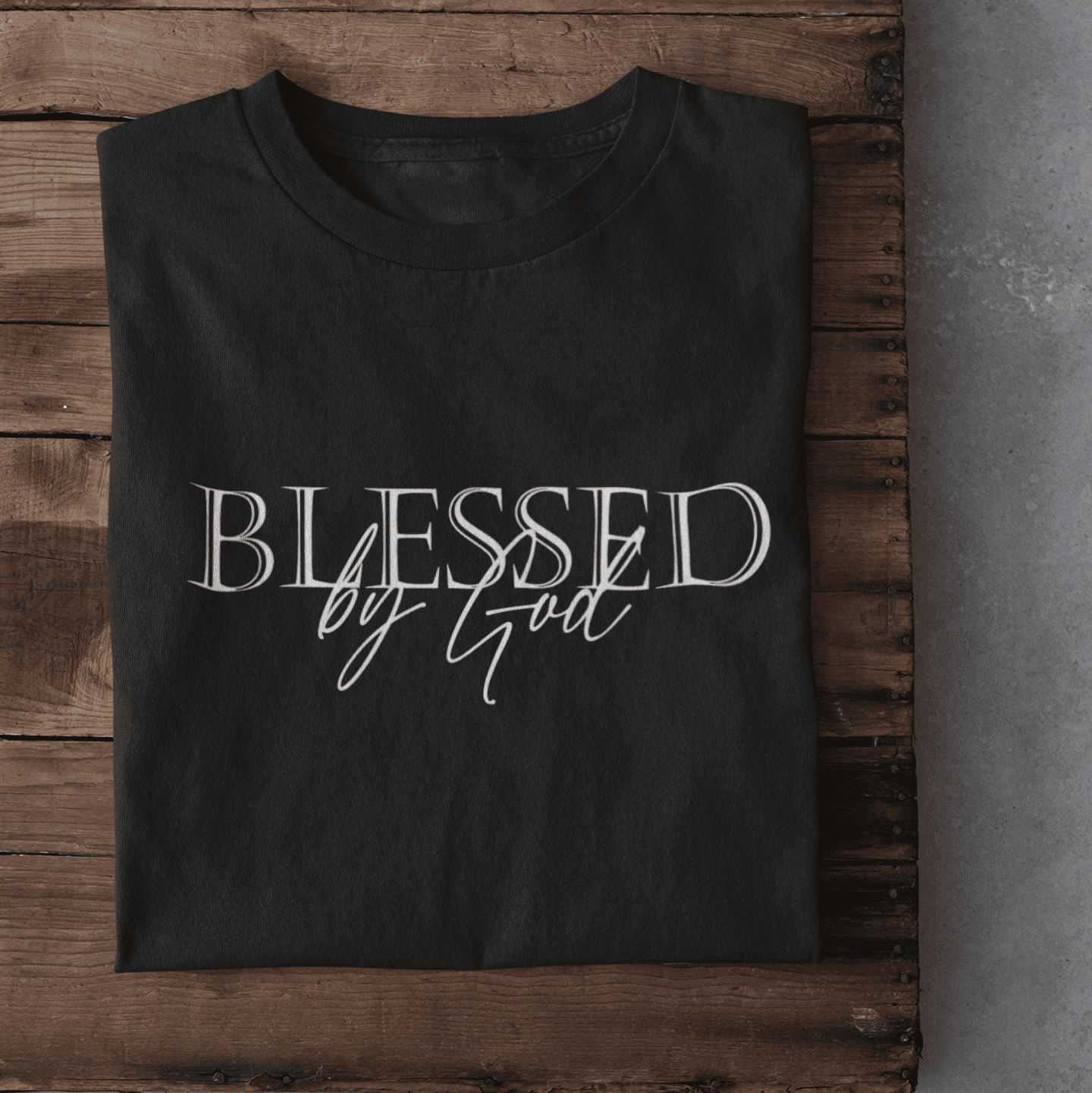 Blessed by god Schriftzug - Damen Tshirt