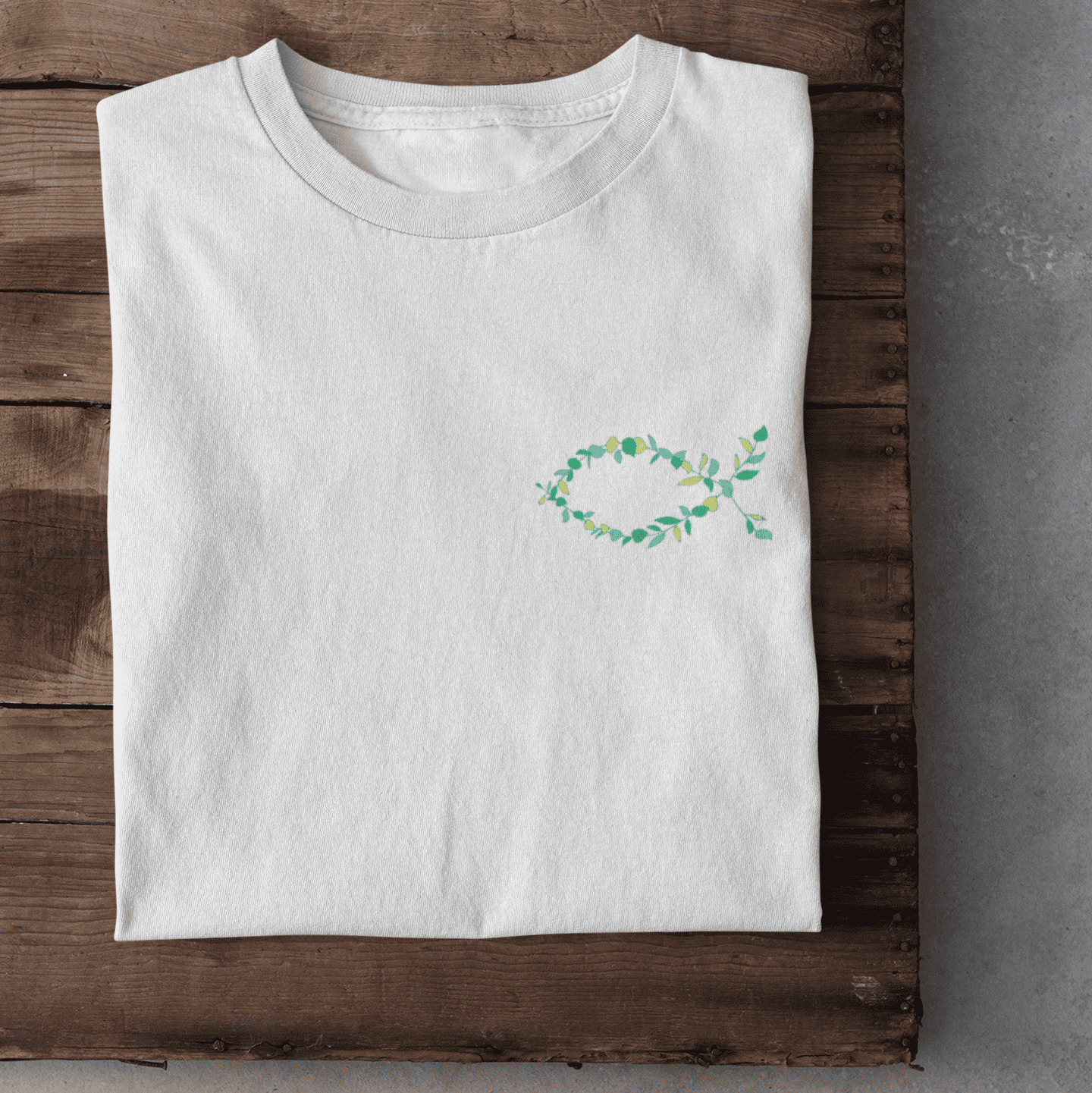 Eucharistischer Fisch Pflanzen -Herren Tshirt