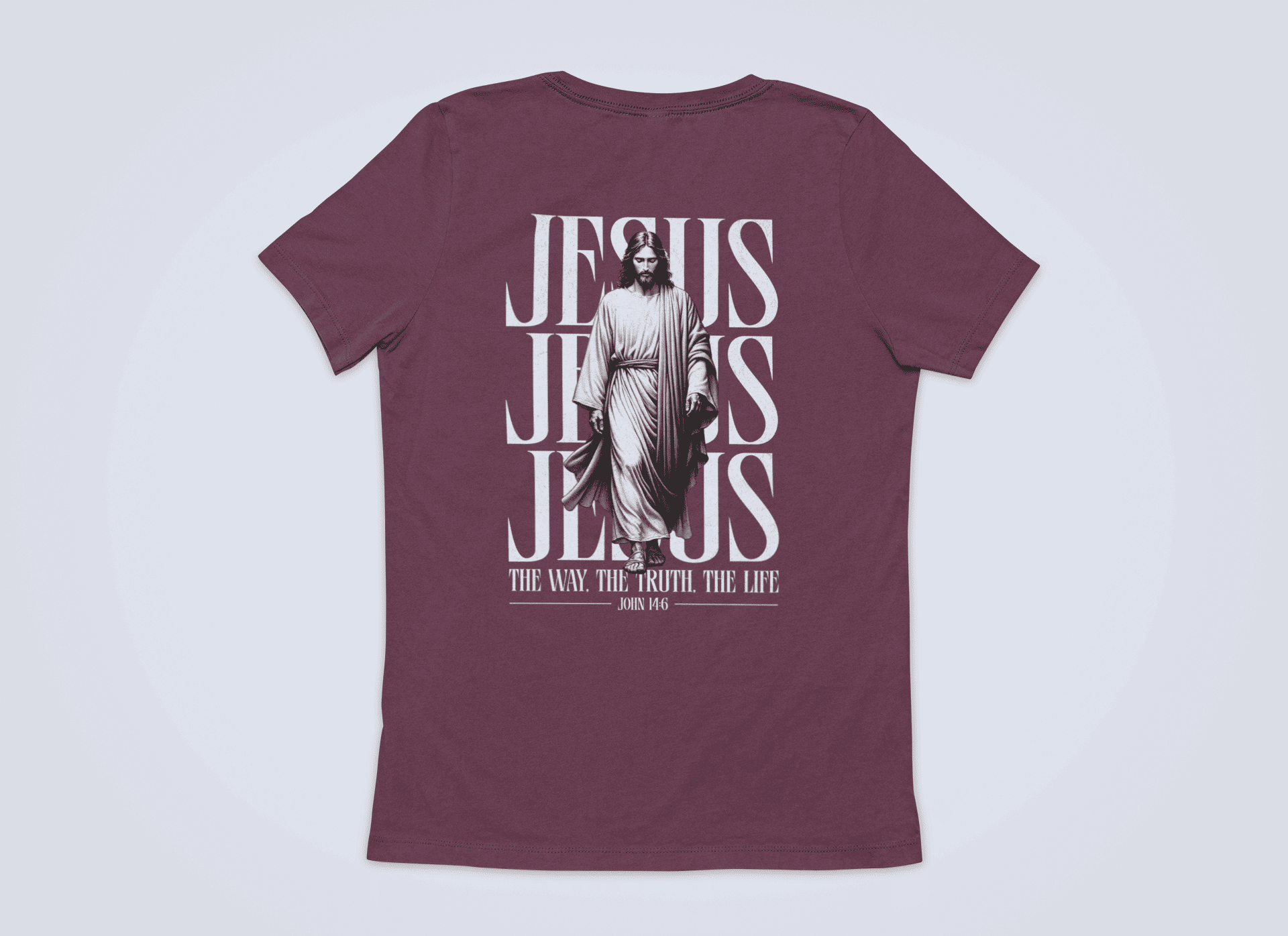 Jesusfigur the way, the trust, the life Backprint - Herren Tshirt