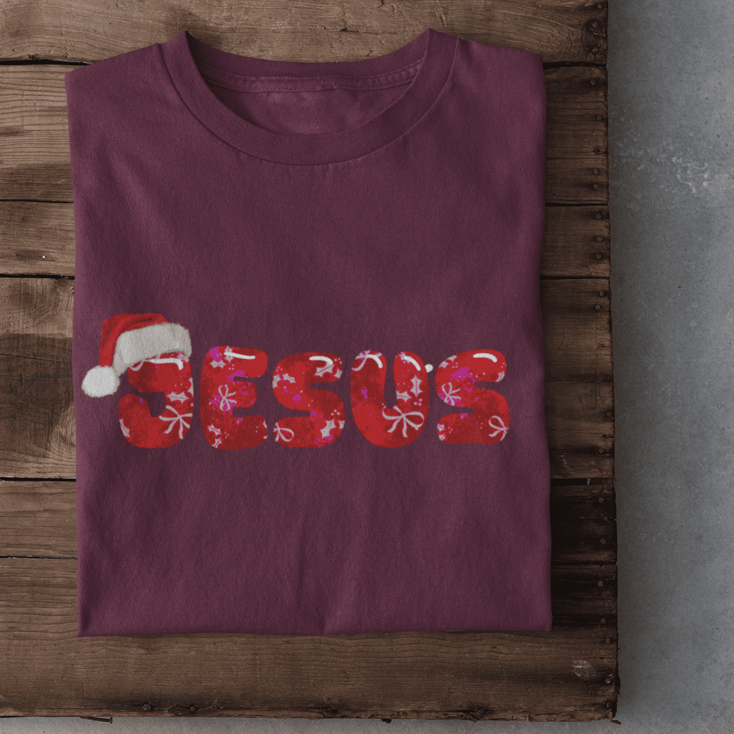Jesus Weihnachtsmütze Damen Tshirt