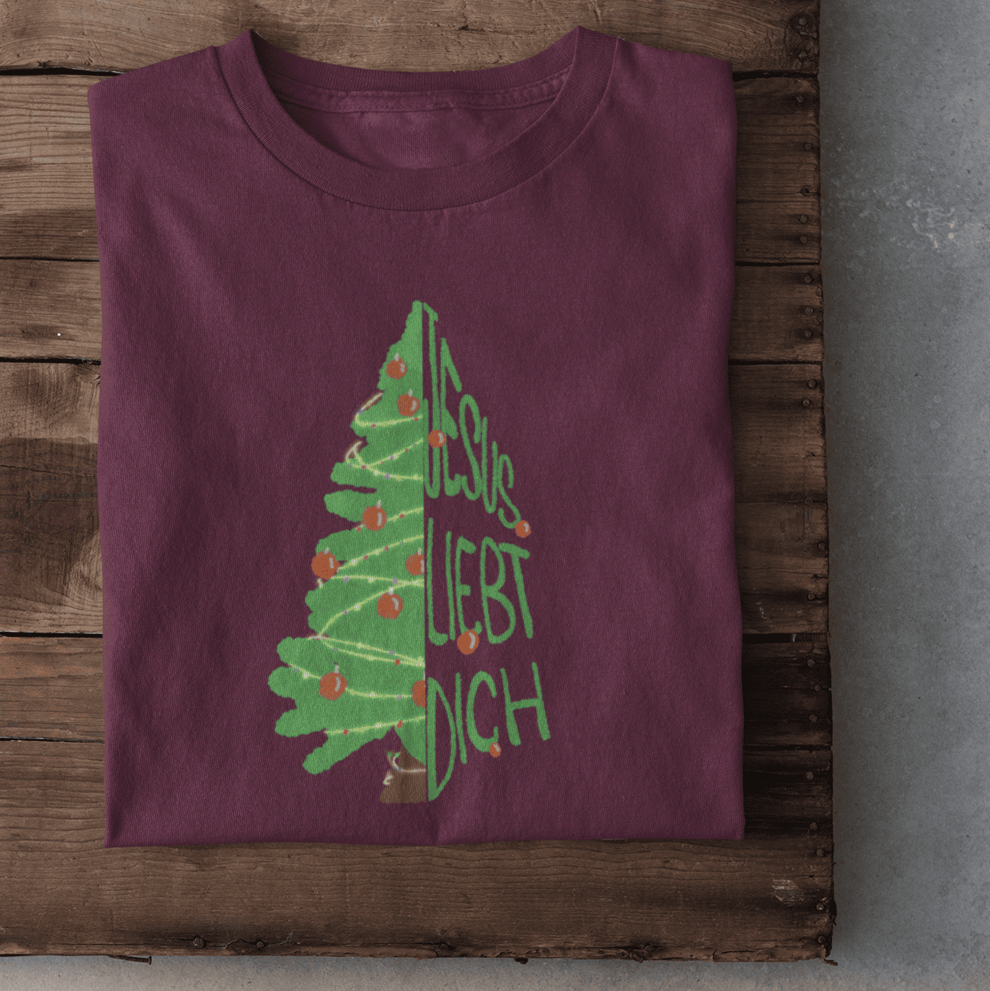 Jesus Weihnachtsbaum Damen Tshirt