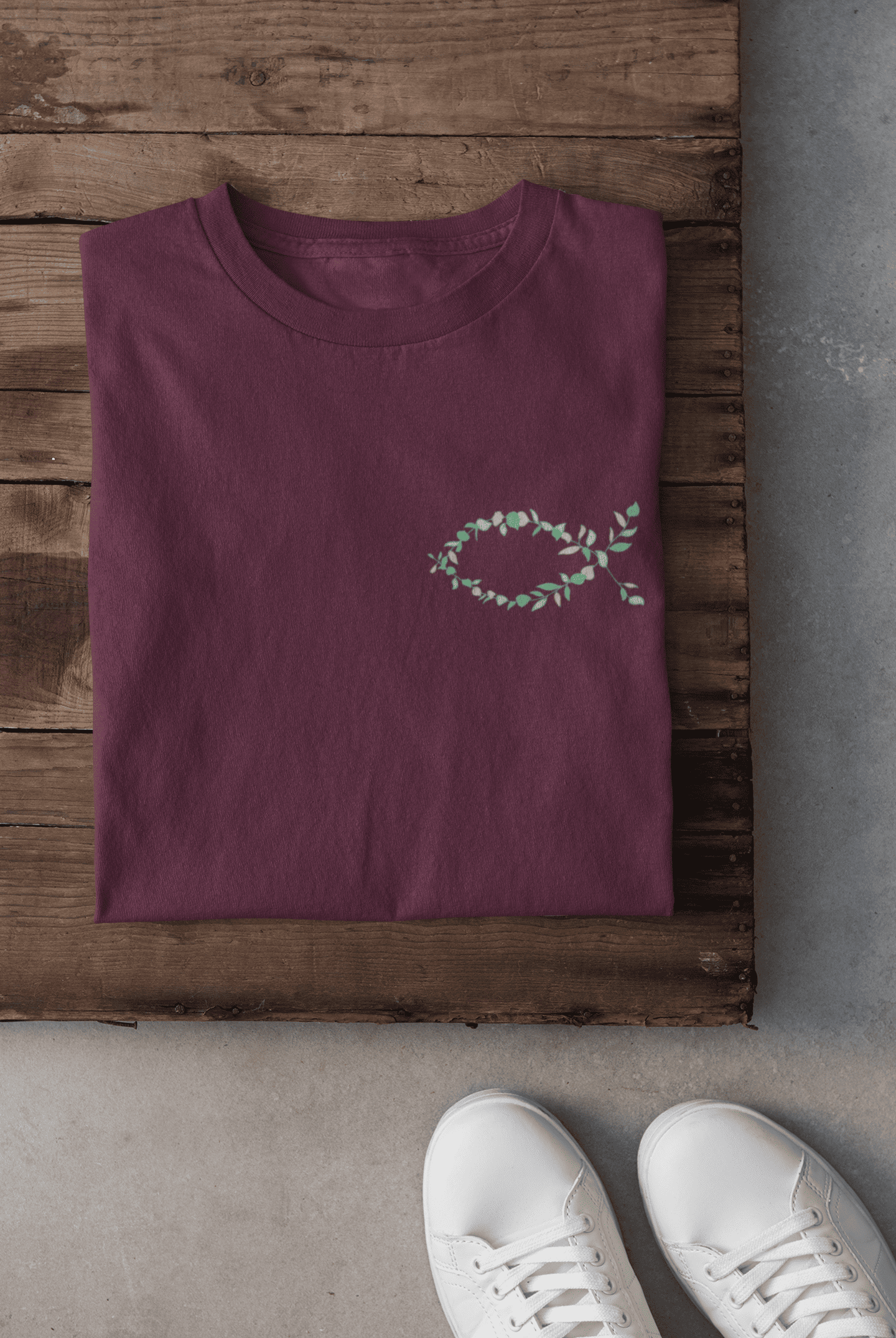 Eucharistischer Fisch Pflanzen -Herren Tshirt