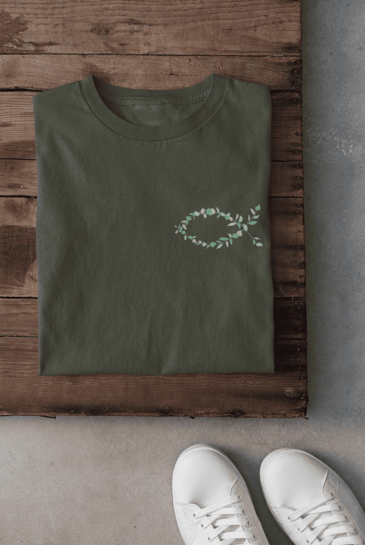 Eucharistischer Fisch Pflanzen -Herren Tshirt