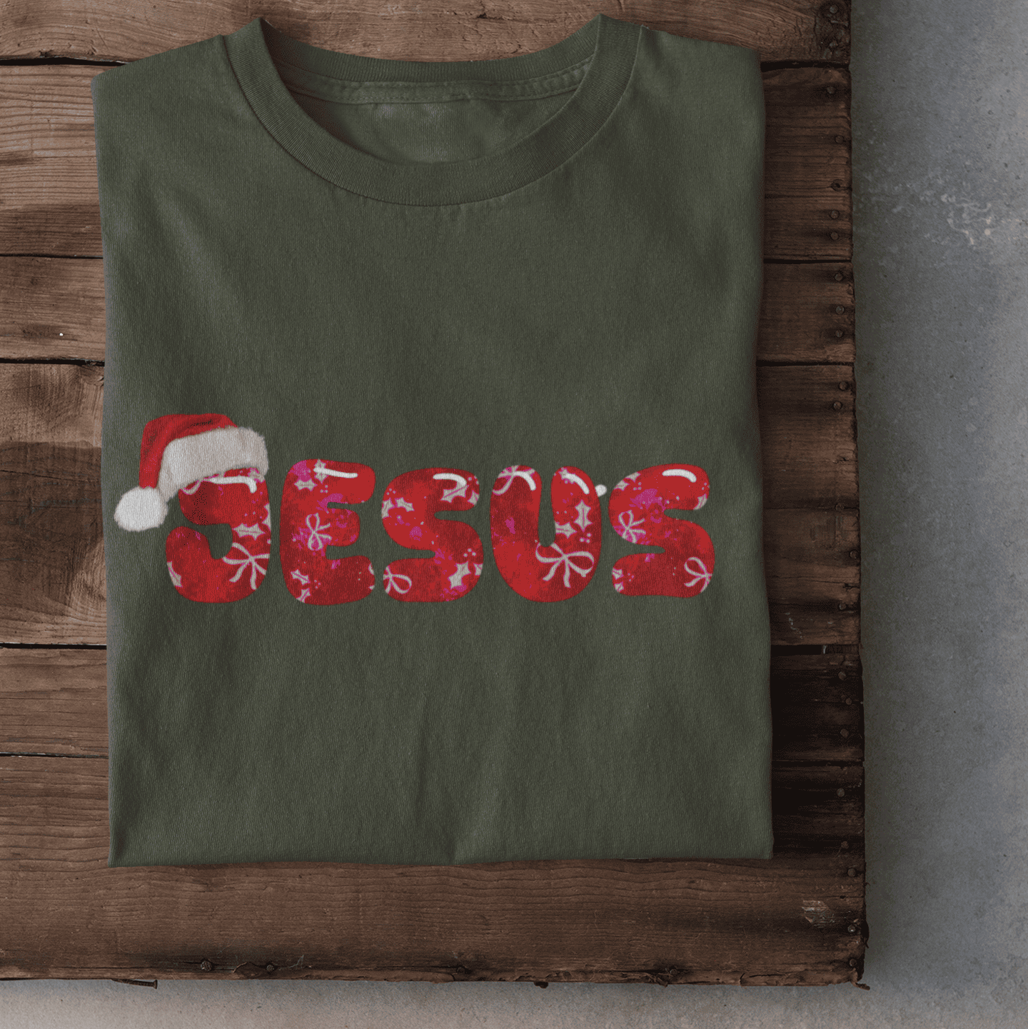 Jesus Weihnachtsmütze Damen Tshirt