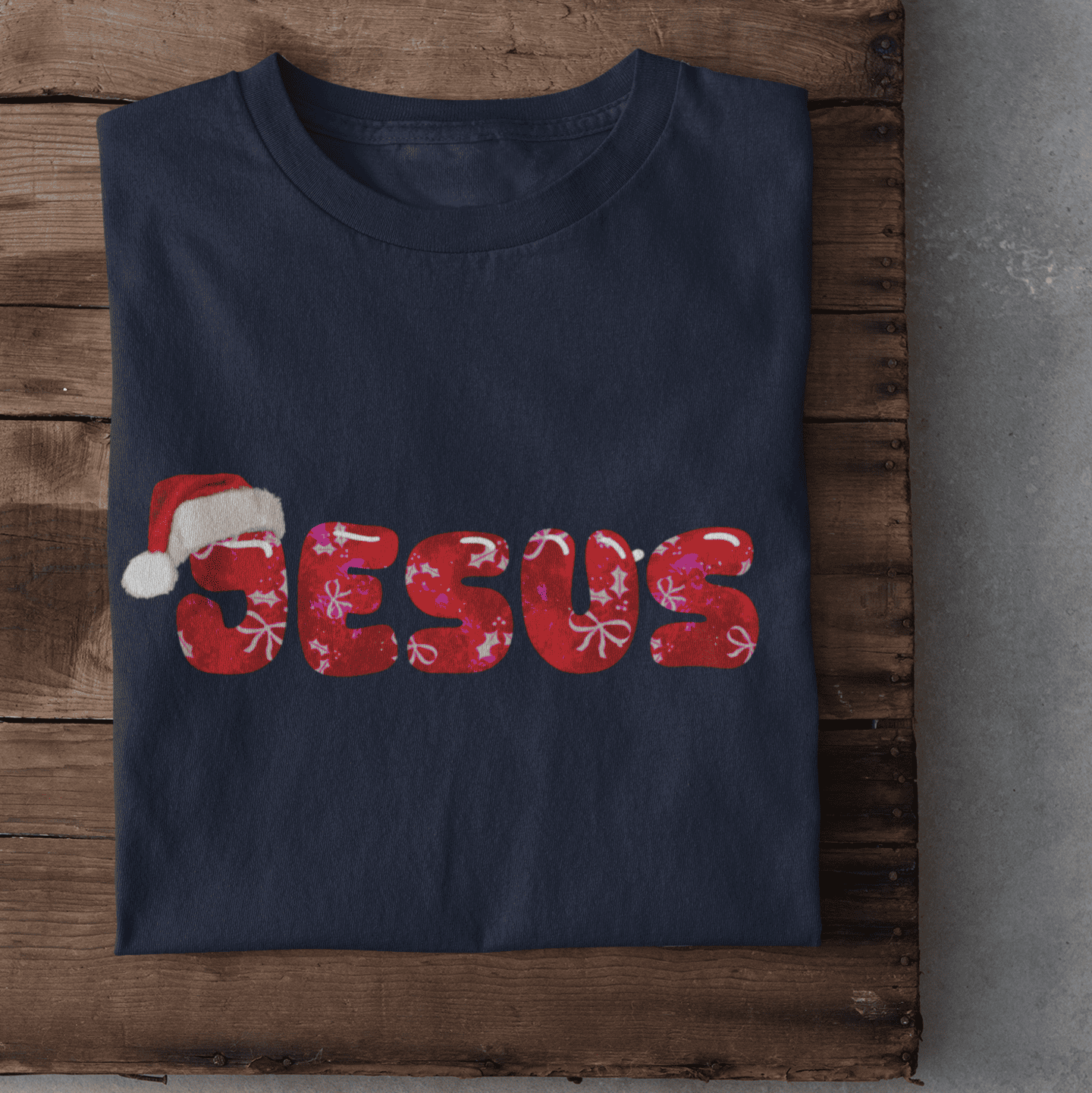 Jesus Weihnachtsmütze Damen Tshirt