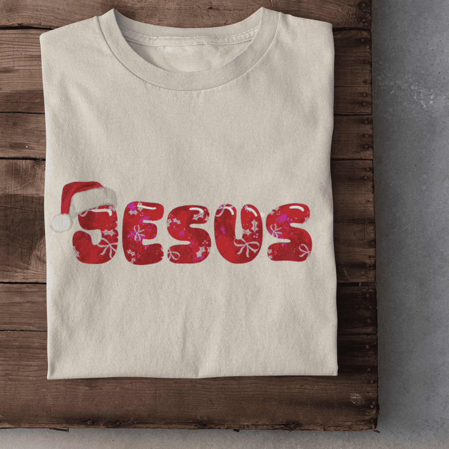 Jesus Weihnachtsmütze Damen Tshirt
