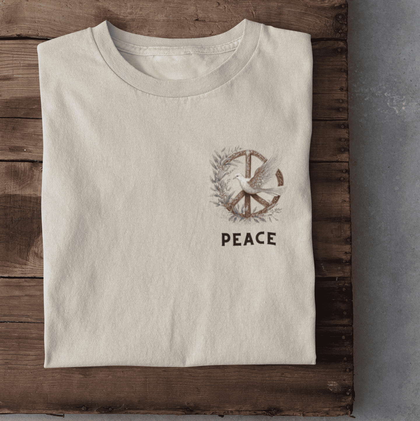 Peace Logo auf der Brust Damen Tshirt