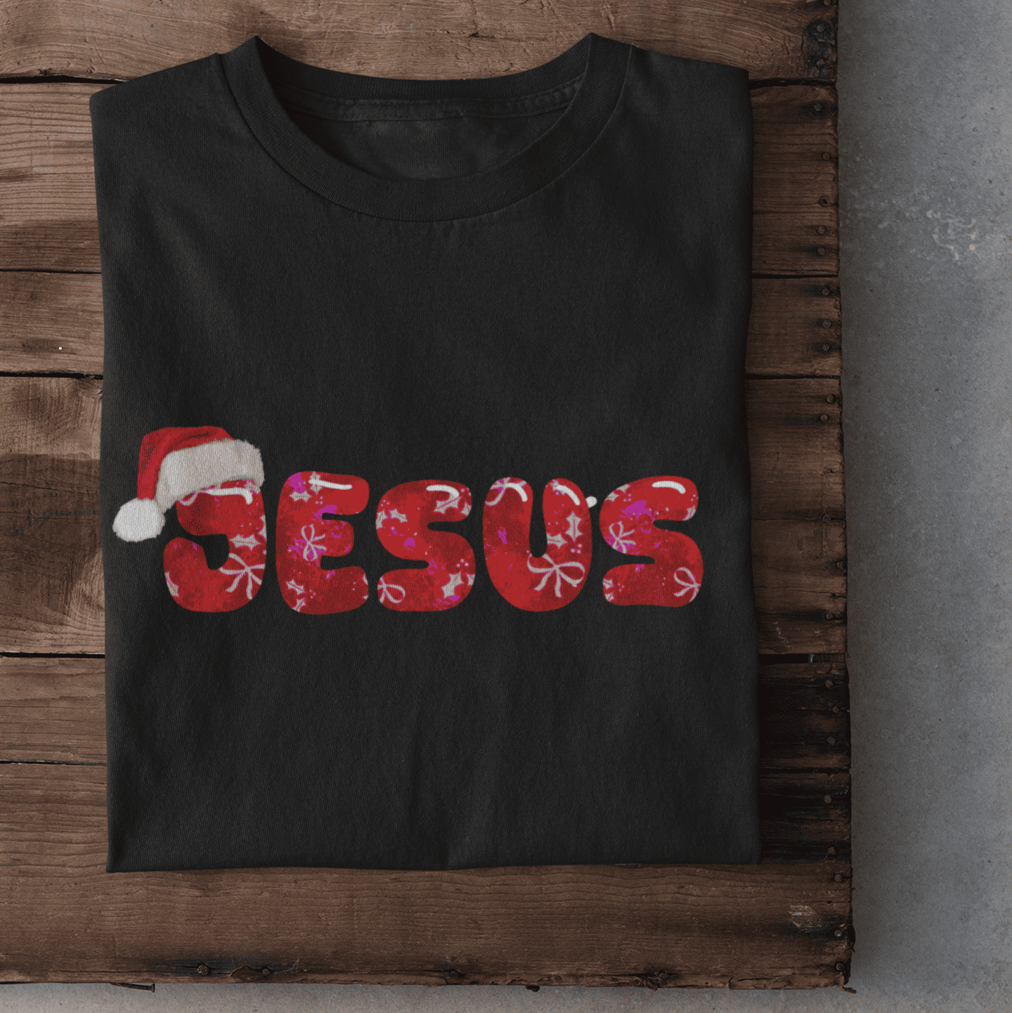 Jesus Weihnachtsmütze Damen Tshirt
