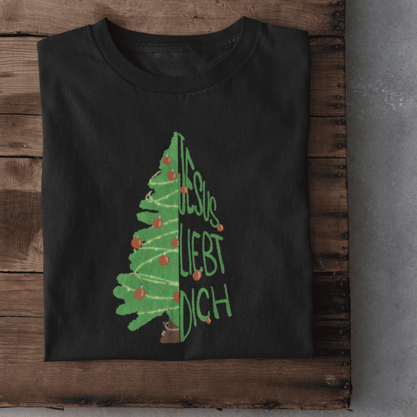 Jesus Weihnachtsbaum Damen Tshirt
