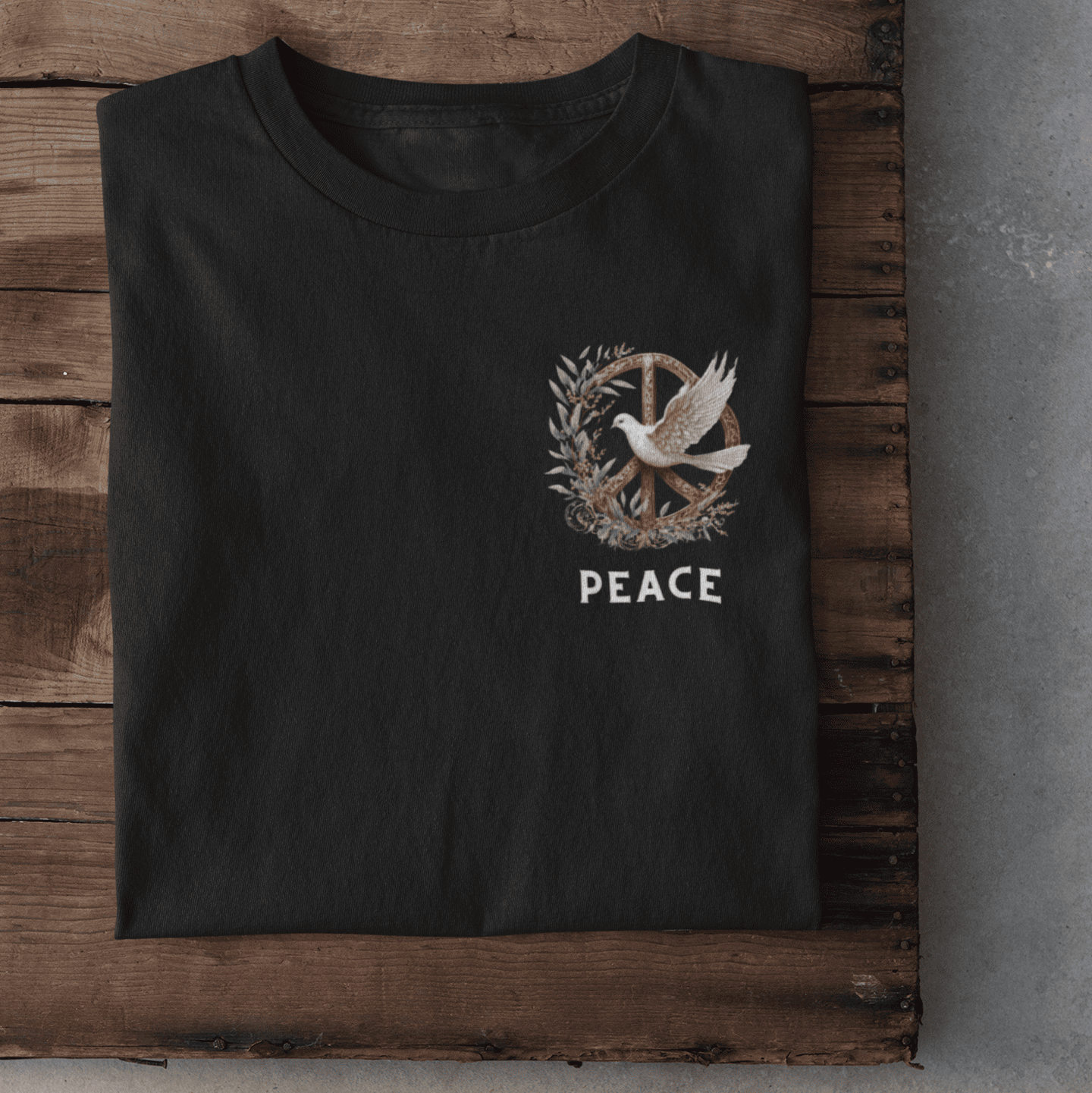 Peace Logo auf der Brust Herren Tshirt