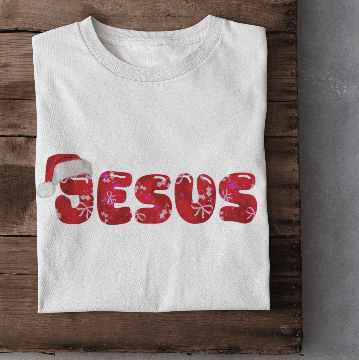 Jesus Weihnachtsmütze Damen Tshirt