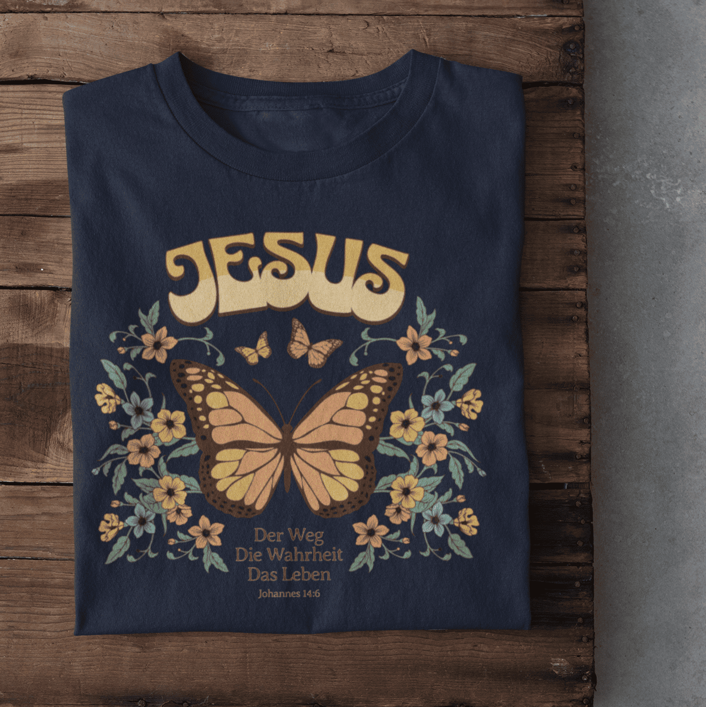 Christliches Herren T-Shirt mit Schmetterling – Hoffnung & Glaube