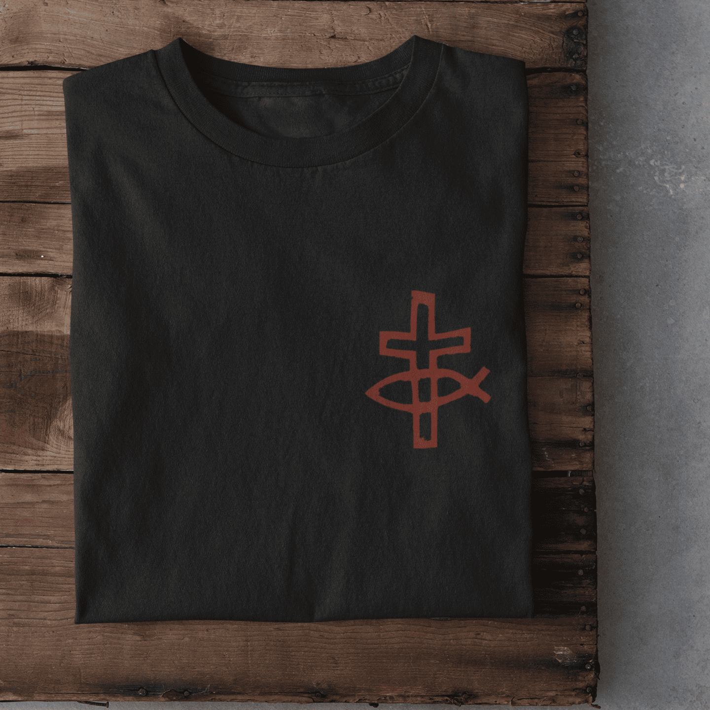 Eucharistischer Fisch mit Kreuz - Damen T-Shirt