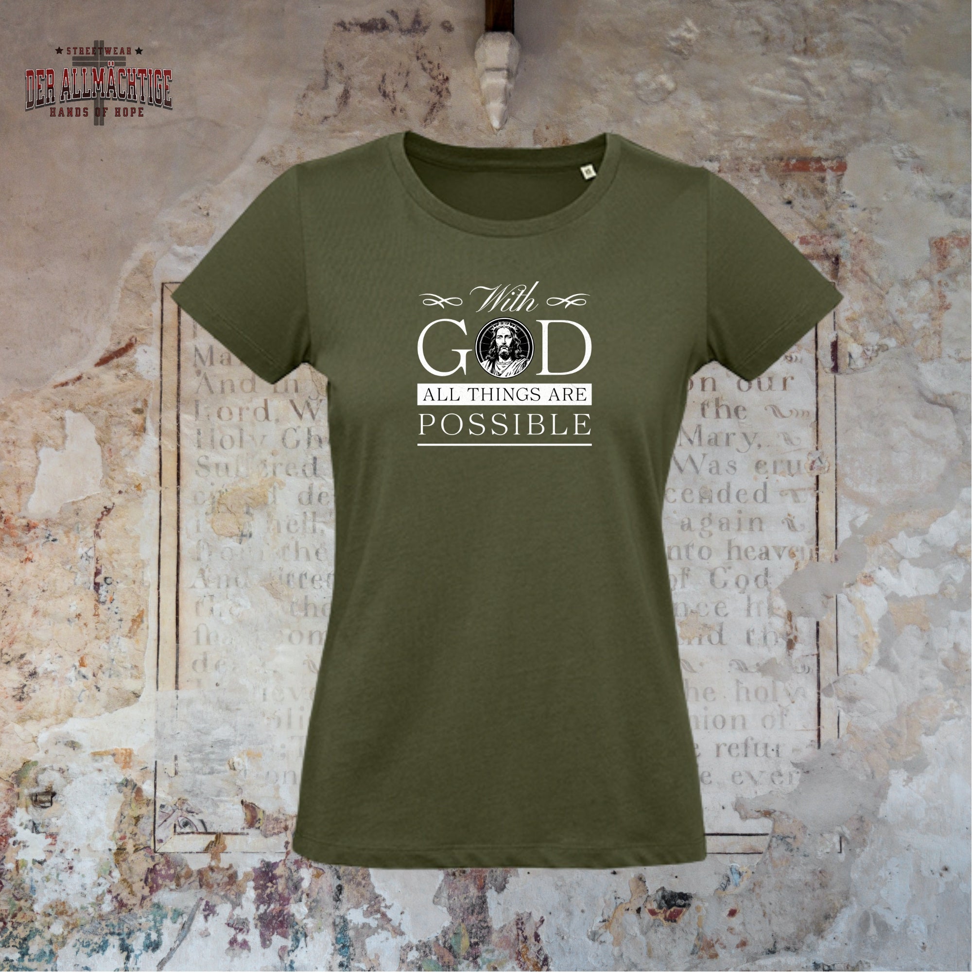 With God all Things are possible Damen Tshirt
