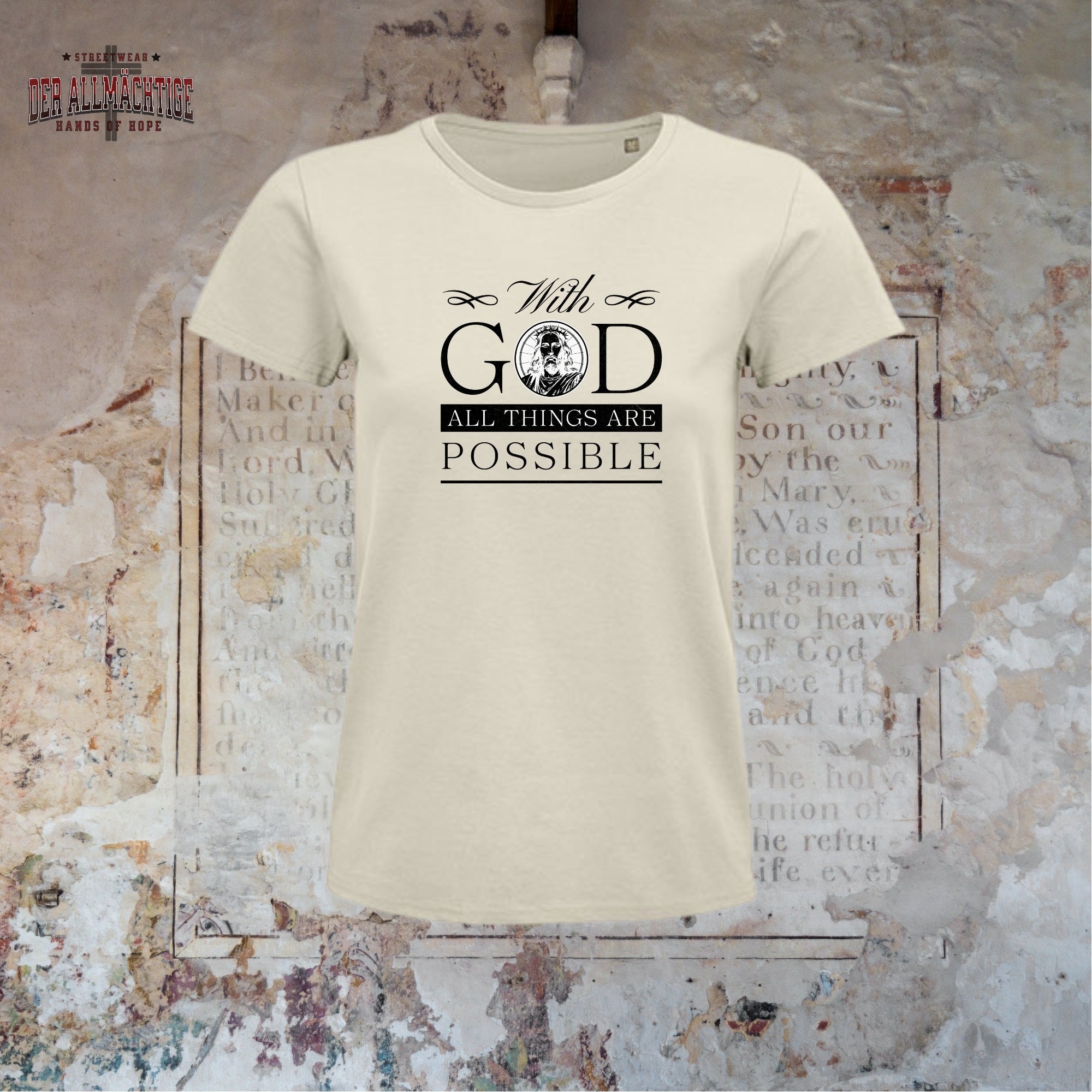 With God all Things are possible Damen Tshirt