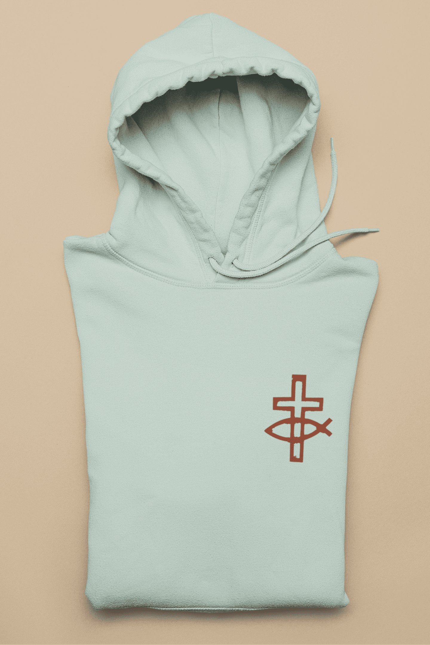 Eucharistischer Fisch mit Kreuz - Damen Hoodie