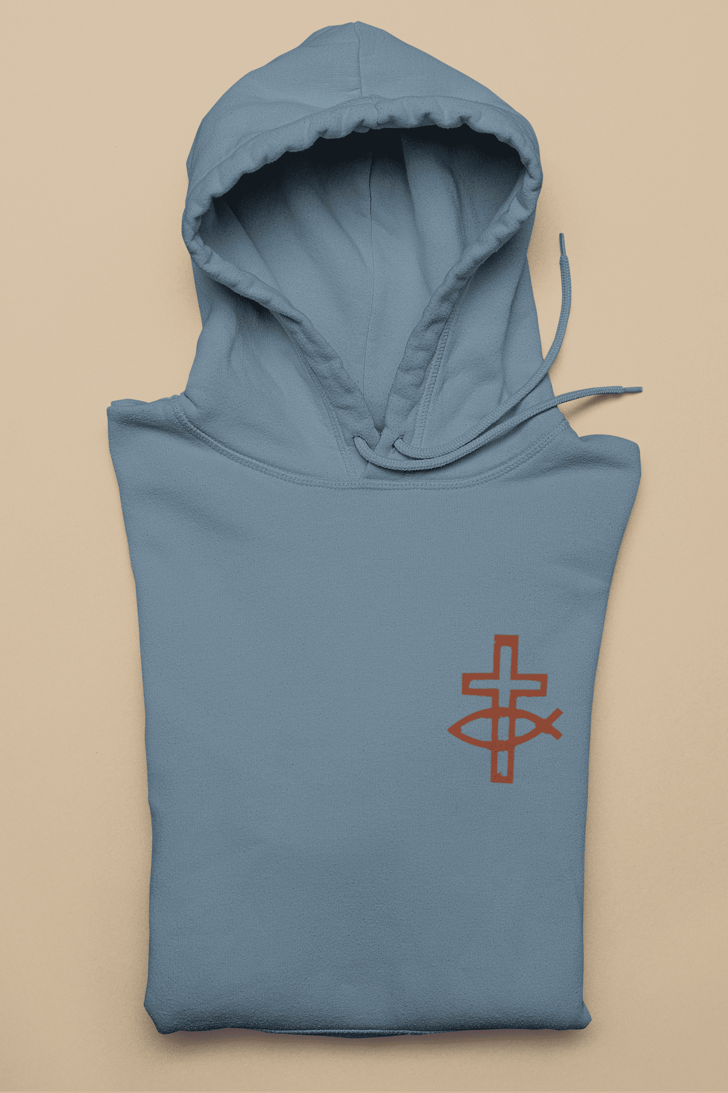 Eucharistischer Fisch mit Kreuz - Herren Hoodie