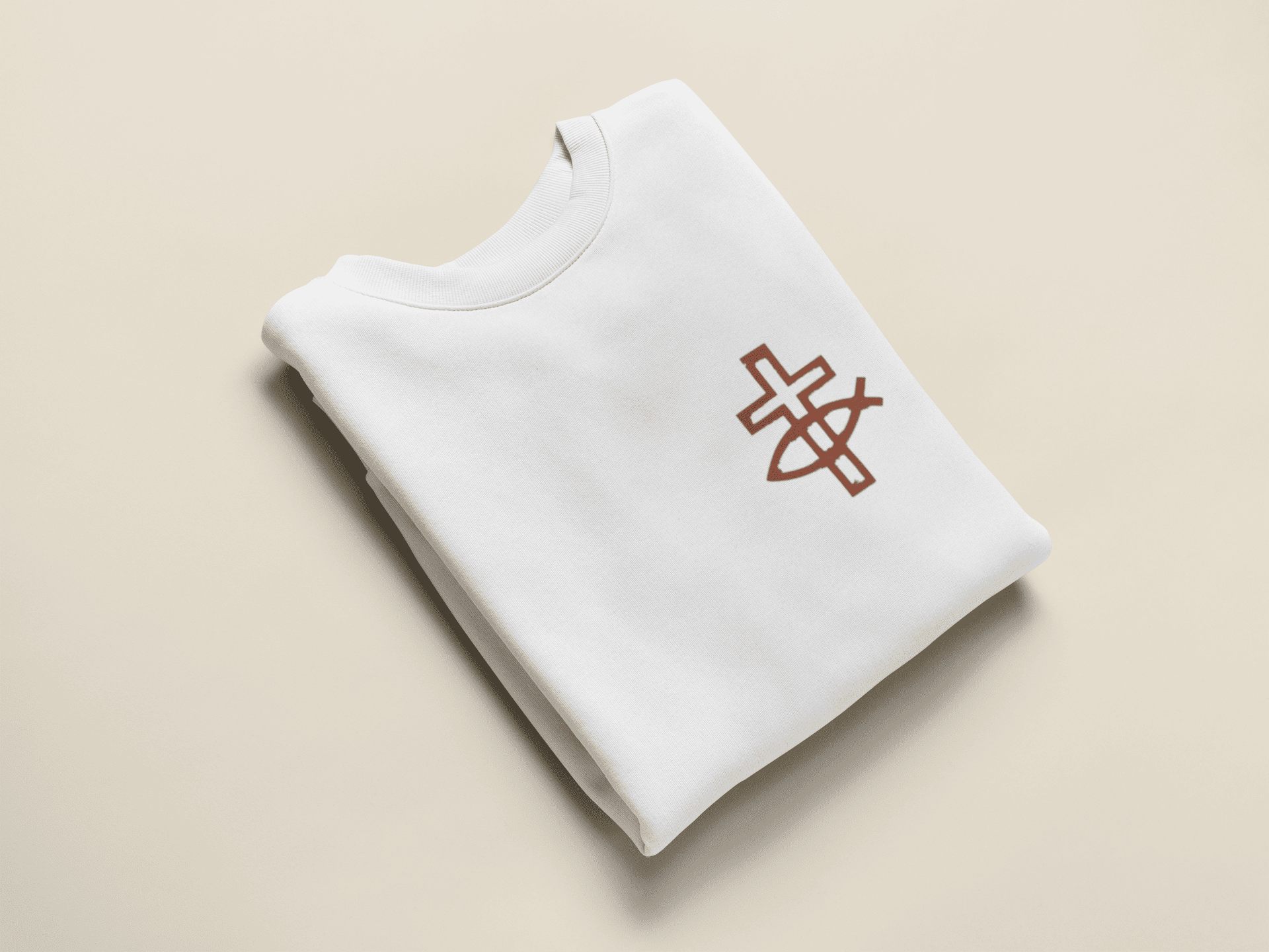 Eucharistischer Fisch mit Kreuz- Damen Sweatshirt