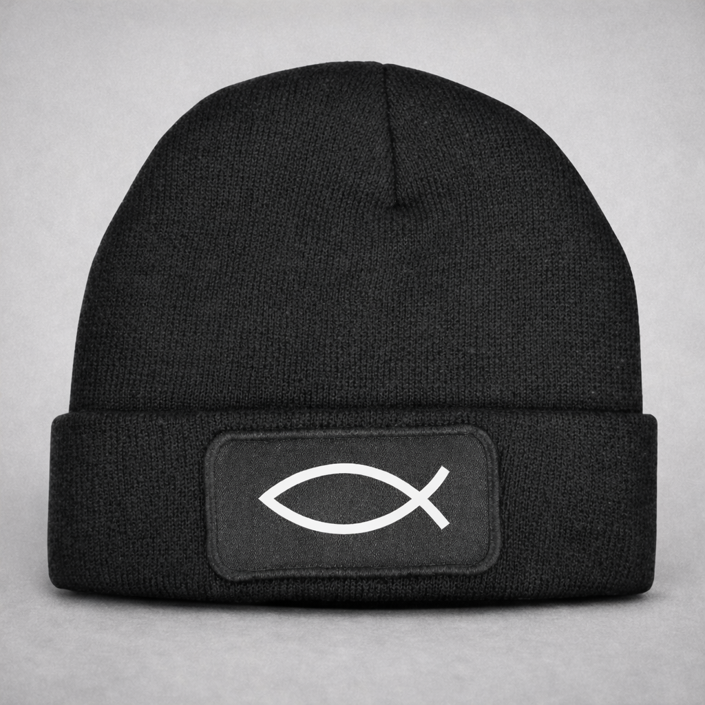 Christliche Beanie mit Ichthys Fisch – Eucharistisches Symbol