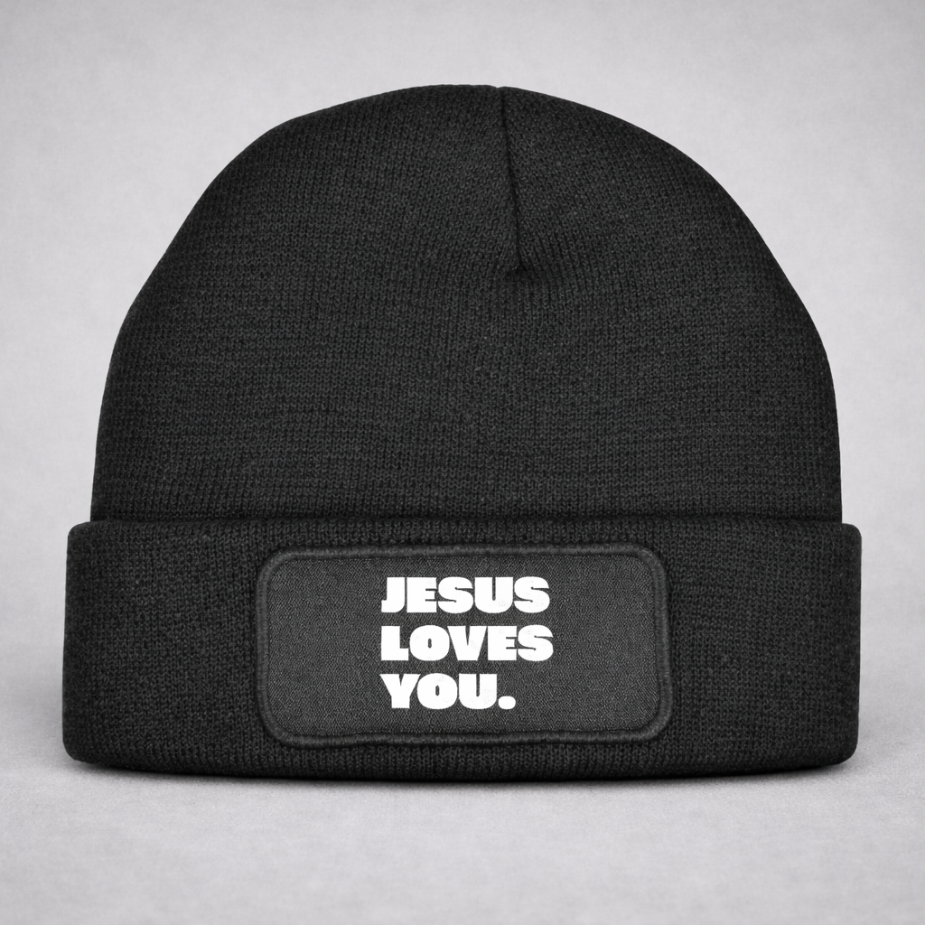 Christliche Beanie „Jesus Loves You“ – Glaube sichtbar tragen
