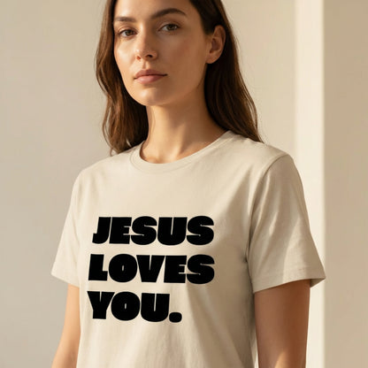 Christliches T-Shirt Damen „Jesus Loves You“ | Shirt mit Liebe & Glaube