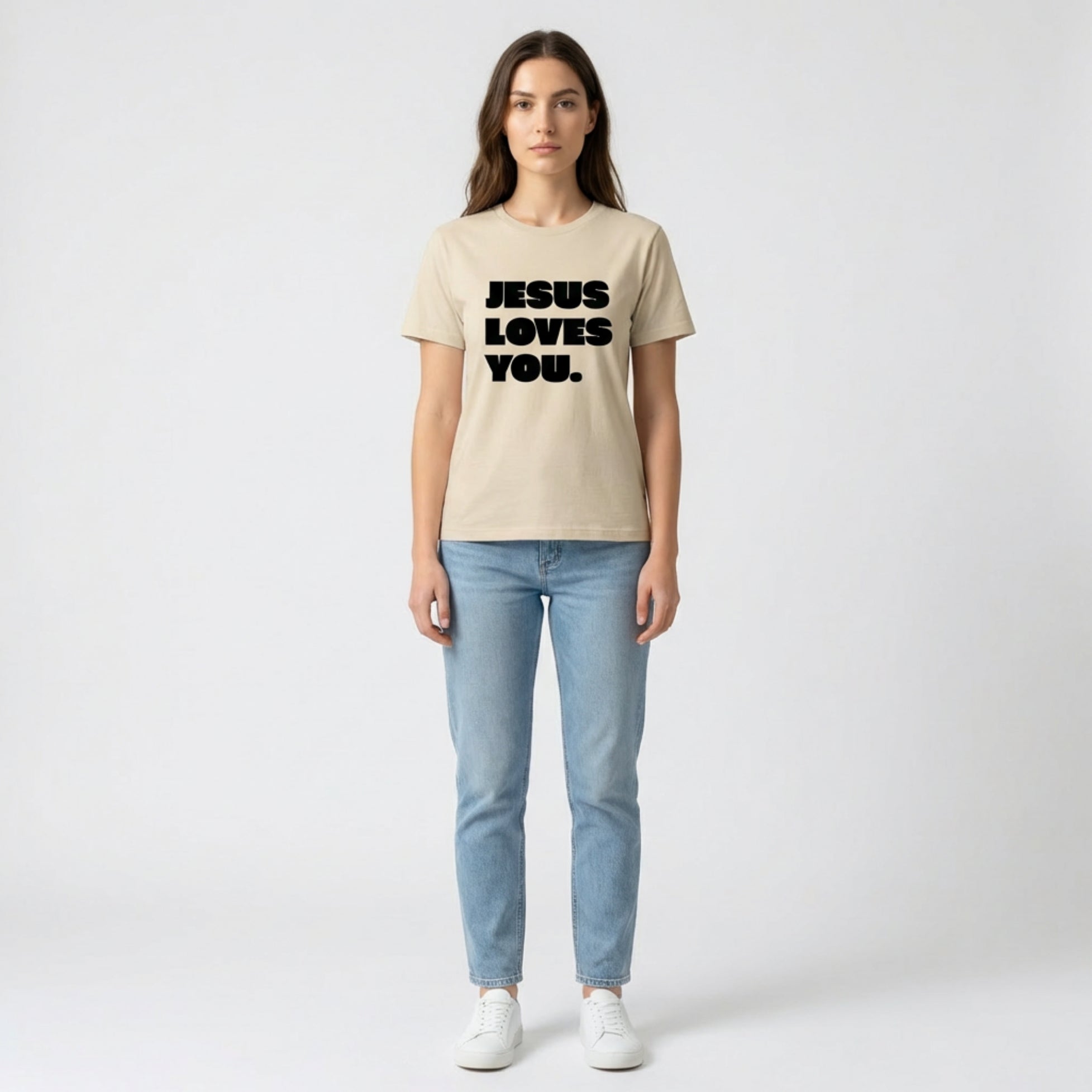 Christliches T-Shirt Damen „Jesus Loves You“ | Shirt mit Liebe & Glaube