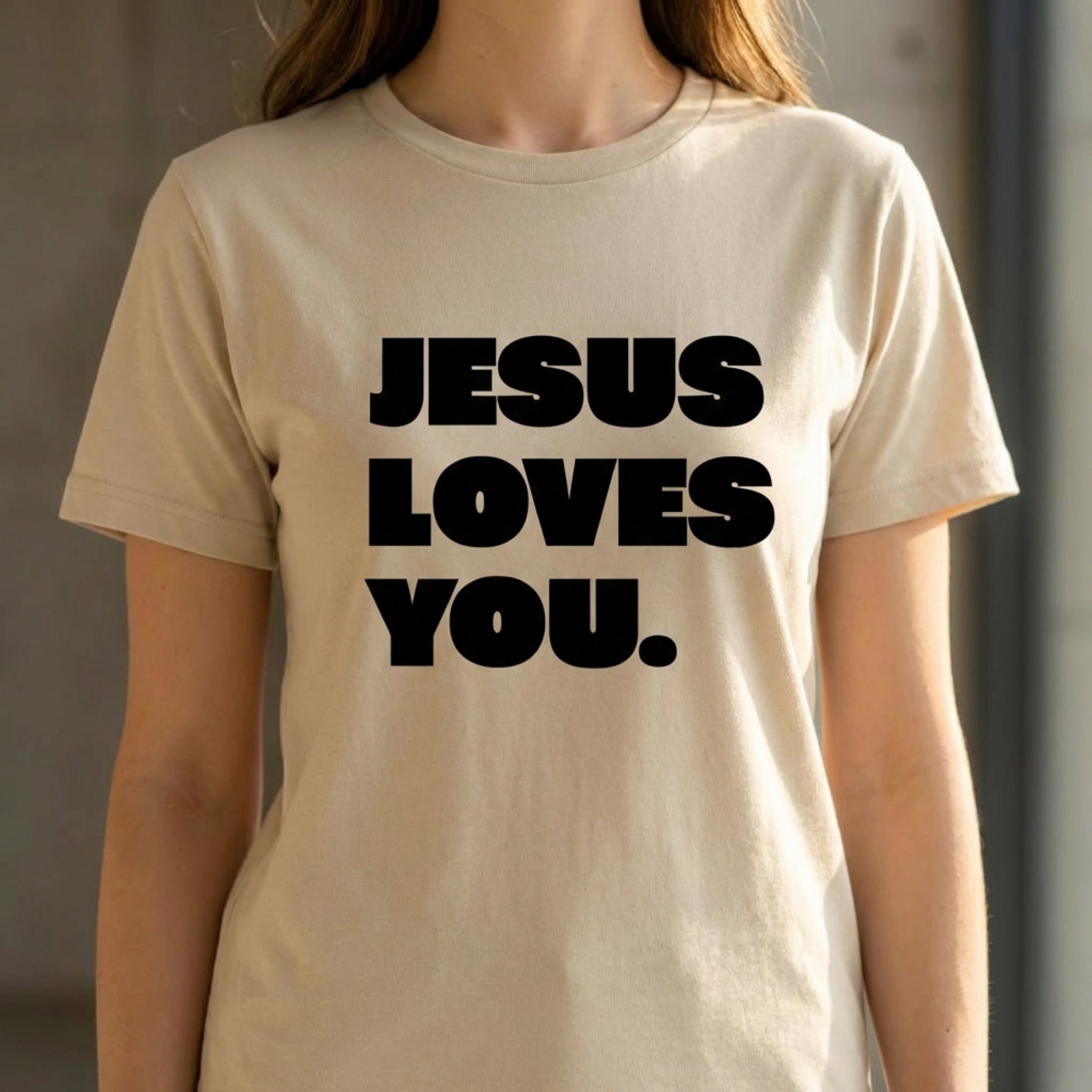 Christliches T-Shirt Damen „Jesus Loves You“ | Shirt mit Liebe & Glaube
