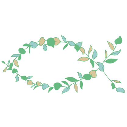 Glaubenssticker - Eucharistischer Fisch Pflanze