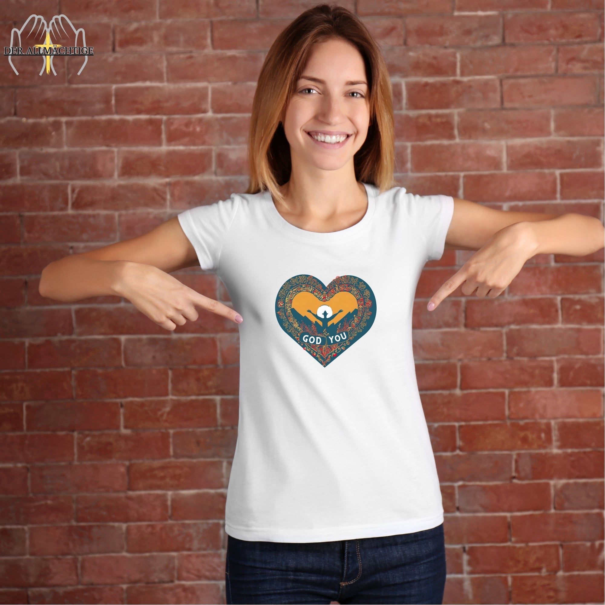 God Loves You Damen Tshirt