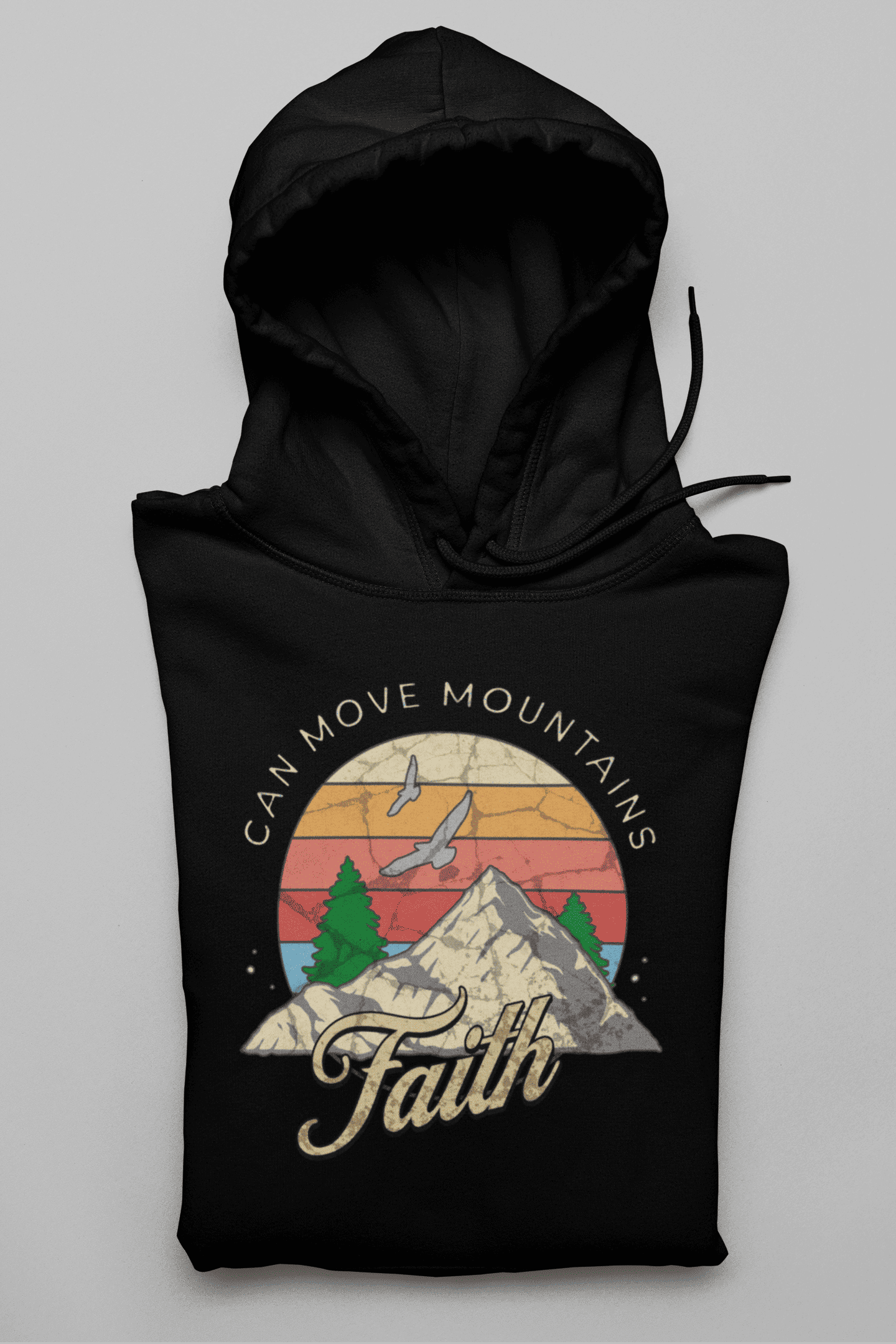 Christlicher Damen Hoodie „Faith Can Move Mountains“ – Glaube & Stärke