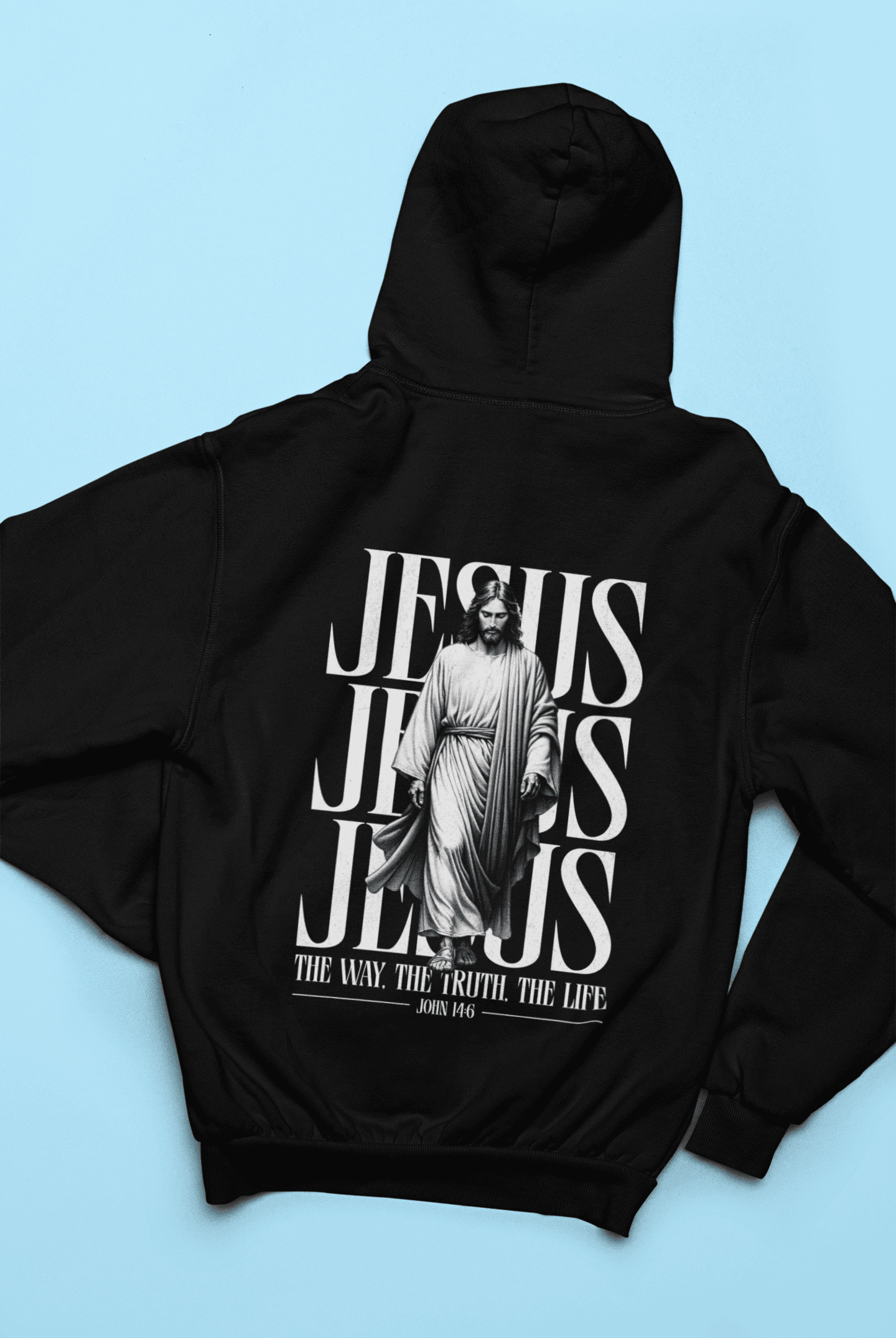 Jesusfigur the way, the trust, the life  Backprint - Herren Hoodie
