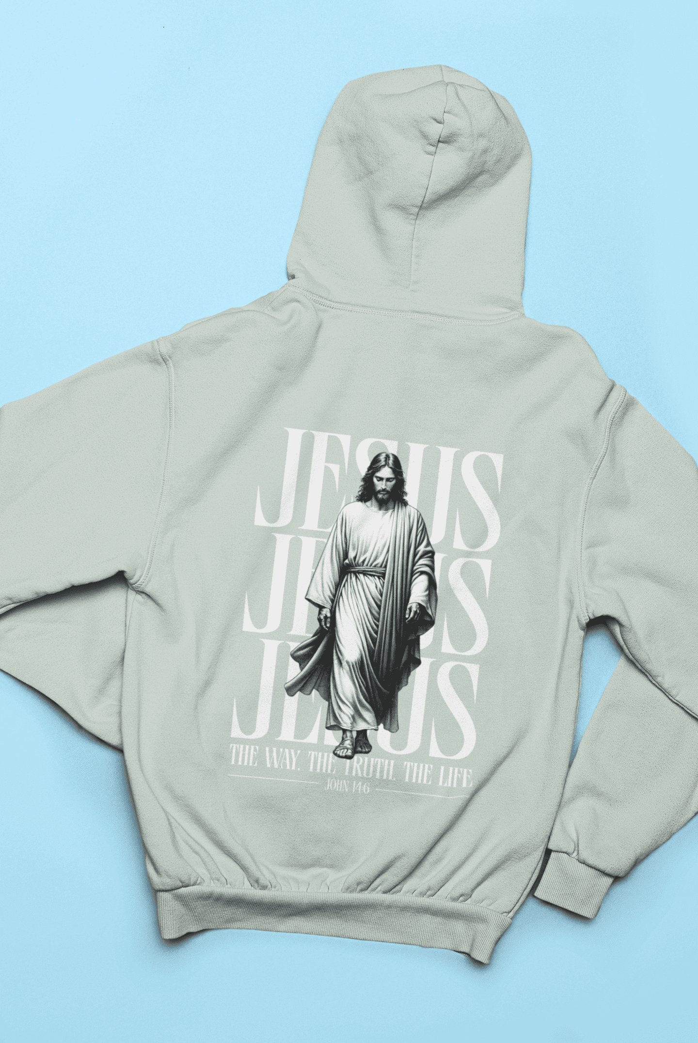 Jesusfigur the way, the trust, the life  Backprint - Damen Hoodie