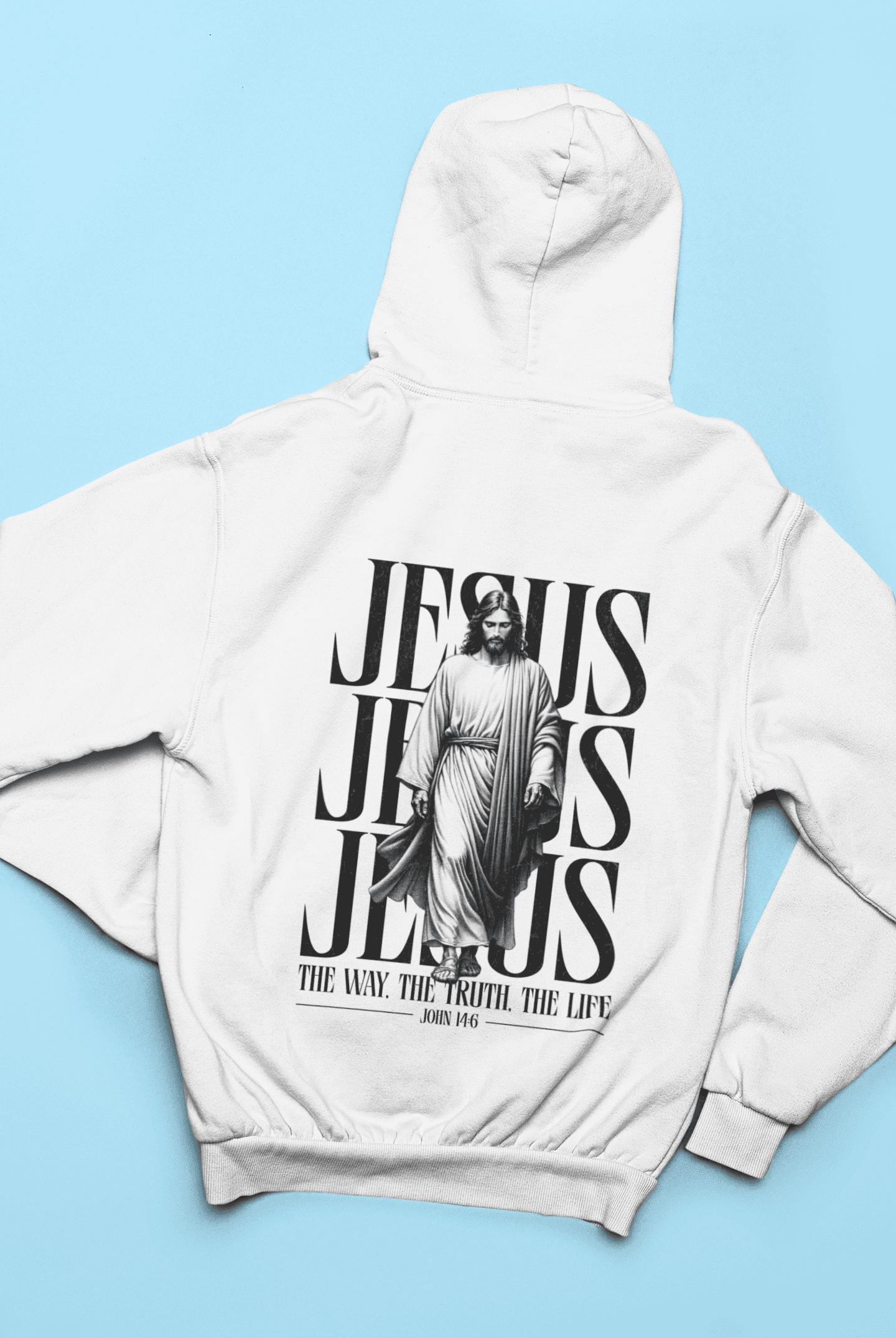 Jesusfigur the way, the trust, the life  Backprint - Herren Hoodie