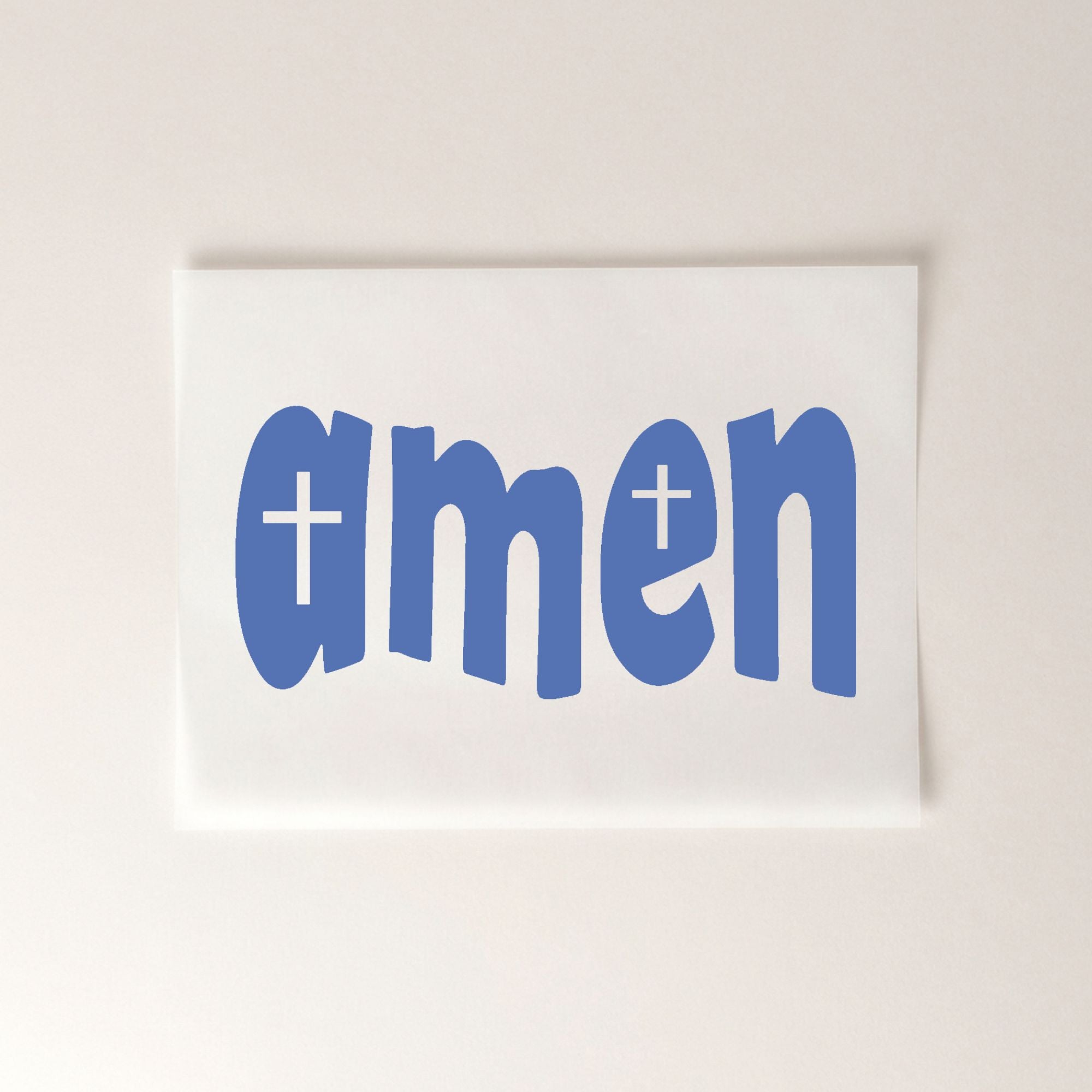 Amen mit Kreuzen christliches Bügelbild  | 8 cm breit
