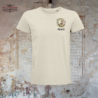 Peace Logo auf der Brust Herren Premium Tshirt