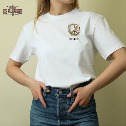 Peace Logo auf der Brust Damen Premium Tshirt