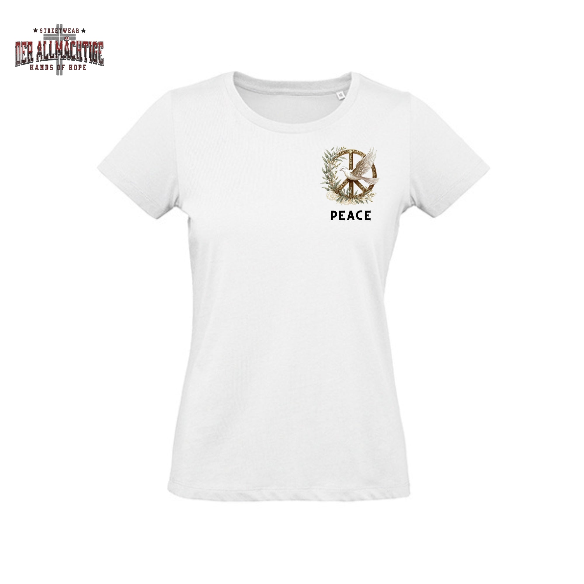 Peace Logo auf der Brust Damen Premium Tshirt