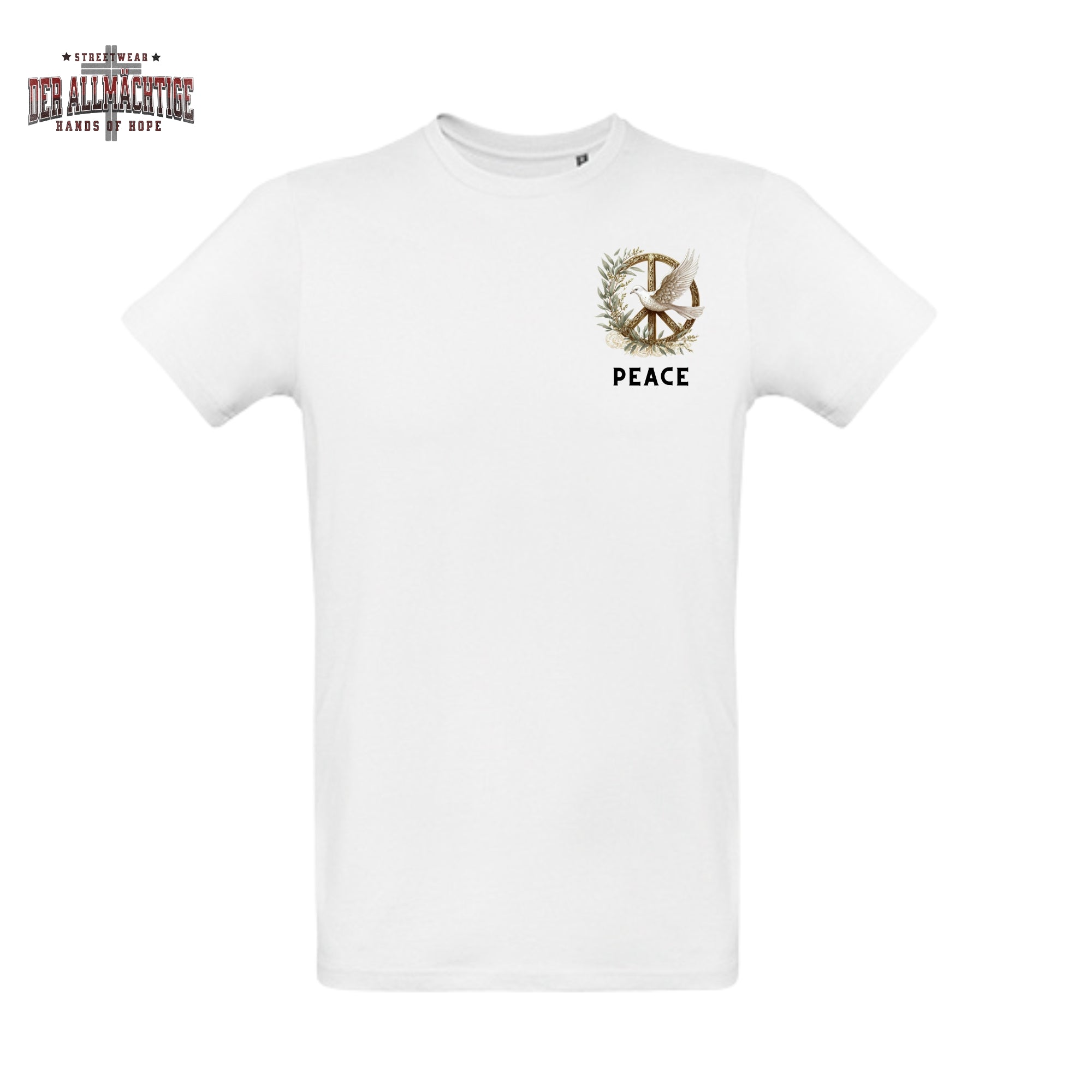 Peace Logo auf der Brust Herren Premium Tshirt