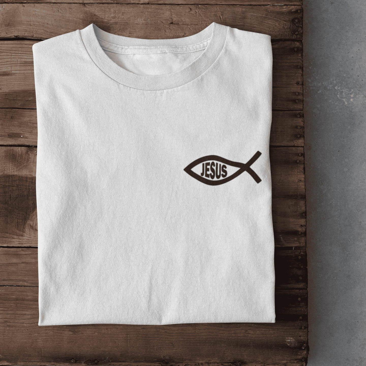 Eucharistischer Fisch mit Jesus - Herren Tshirt