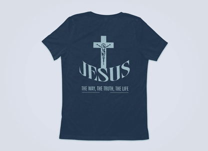 Jesus the way, the trust, the life  Backprint - Damen Tshirt