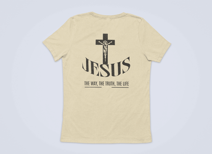 Jesus the way, the trust, the life  Backprint - Damen Tshirt